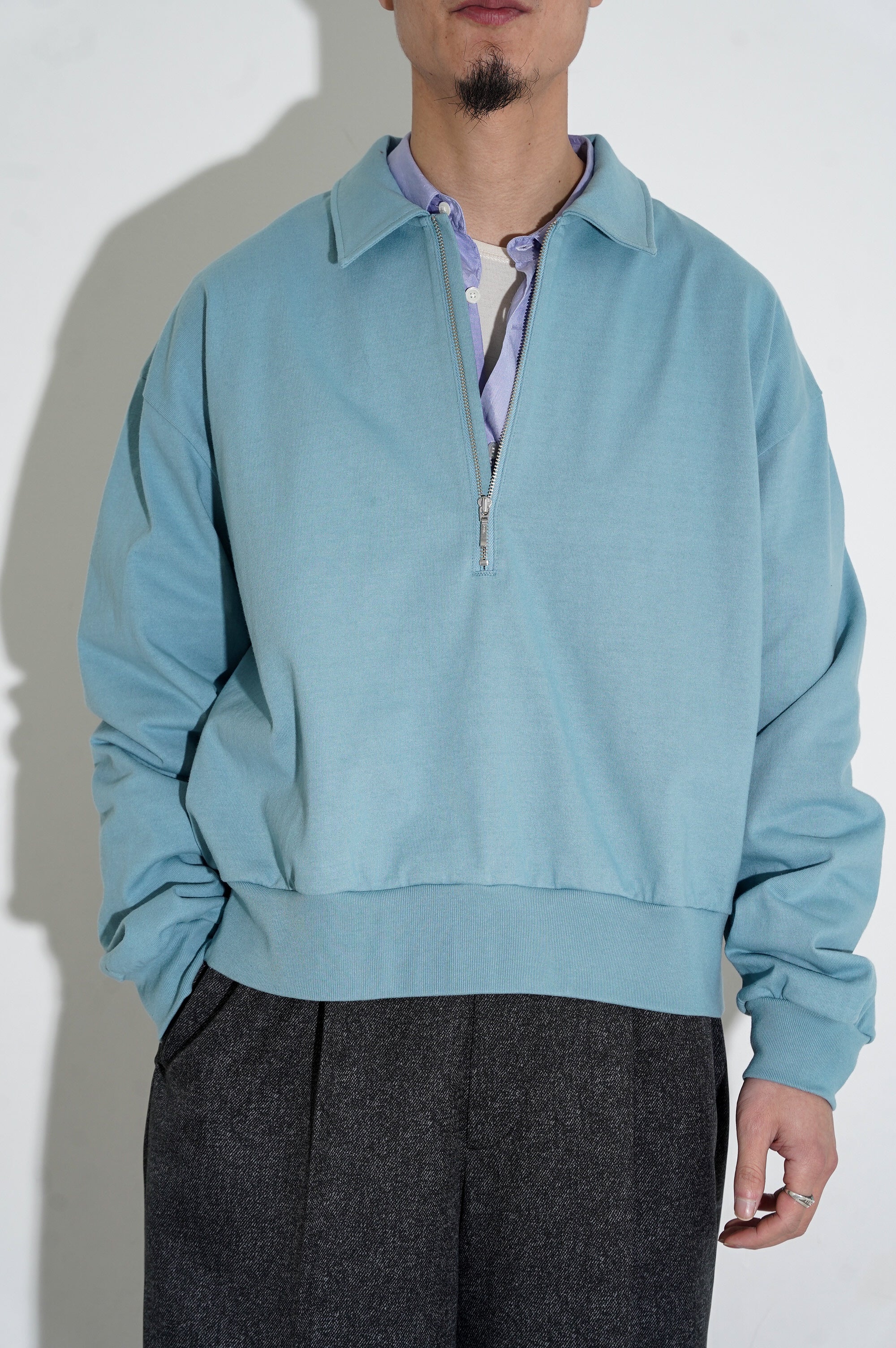 REVERBERATE "HALF ZIP JERSEY" [LIGHT BLUE]
