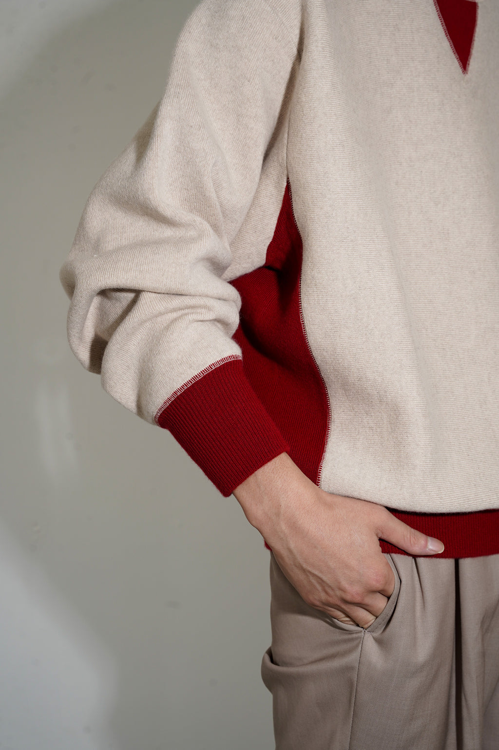 MEIAS "PURE CASHMERE SWEAT PO" [BEIGE]