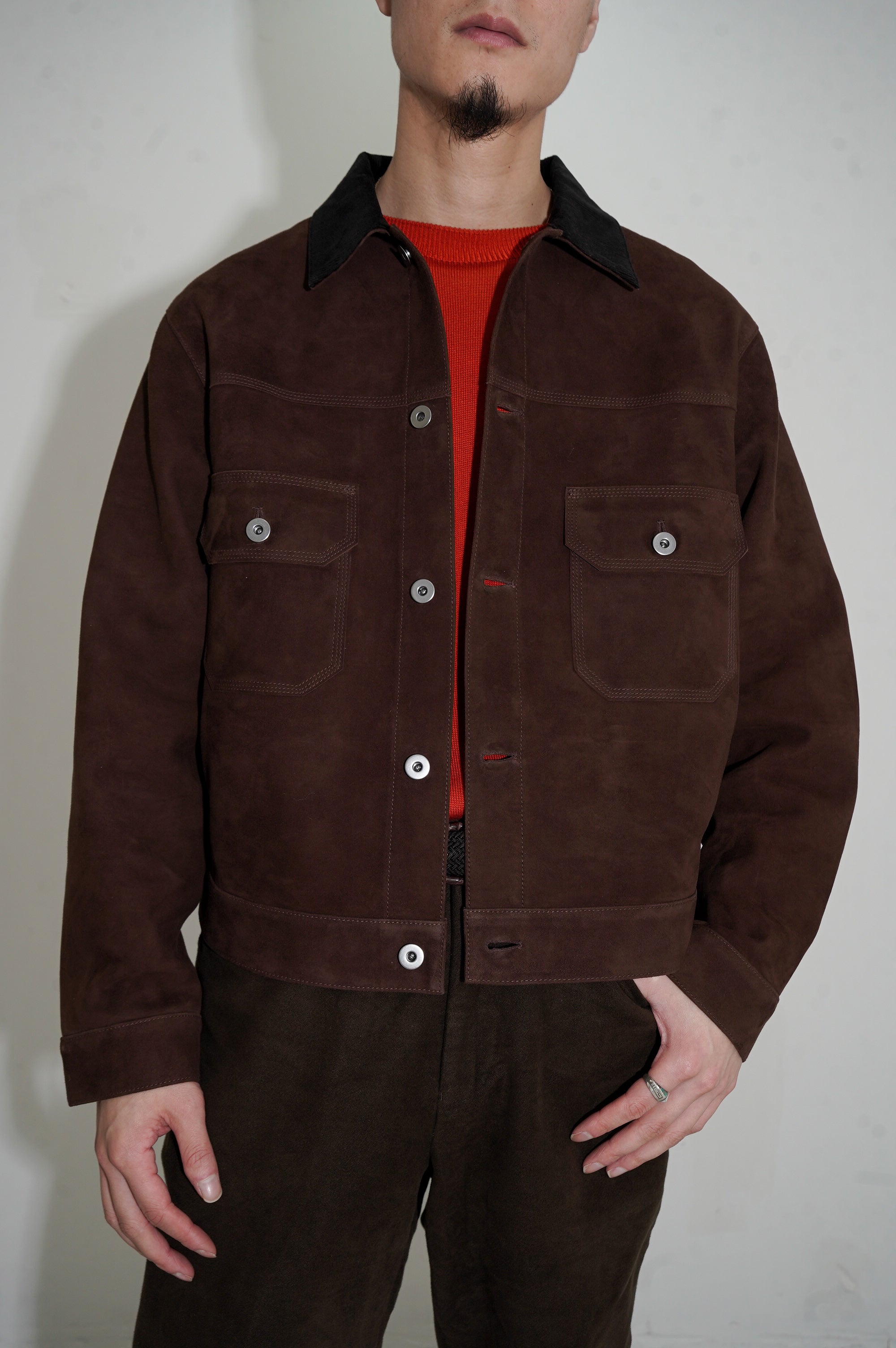 Gurank "Goat Suede Trucker Jacket"