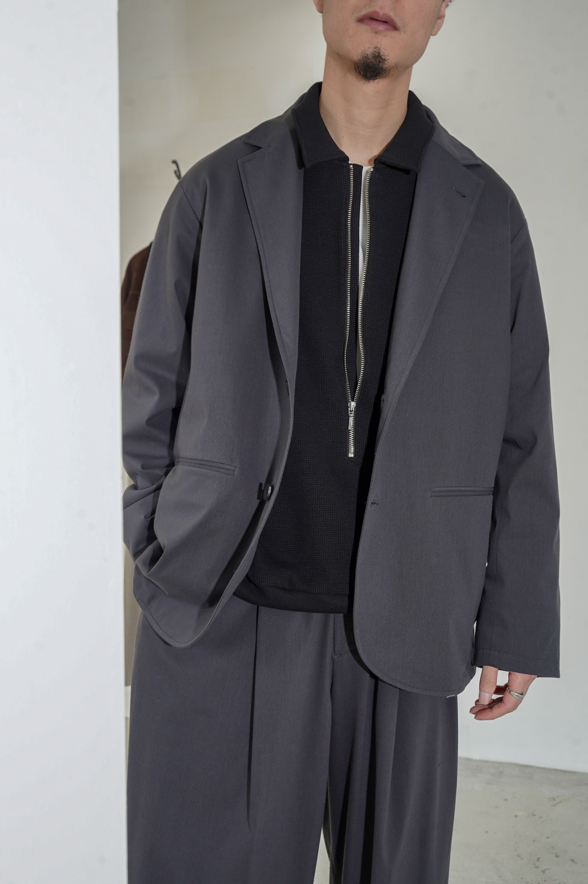 KANEMASA PHIL. "46G SOLARO 2B JACKET" [CHARCOAL BLACK]
