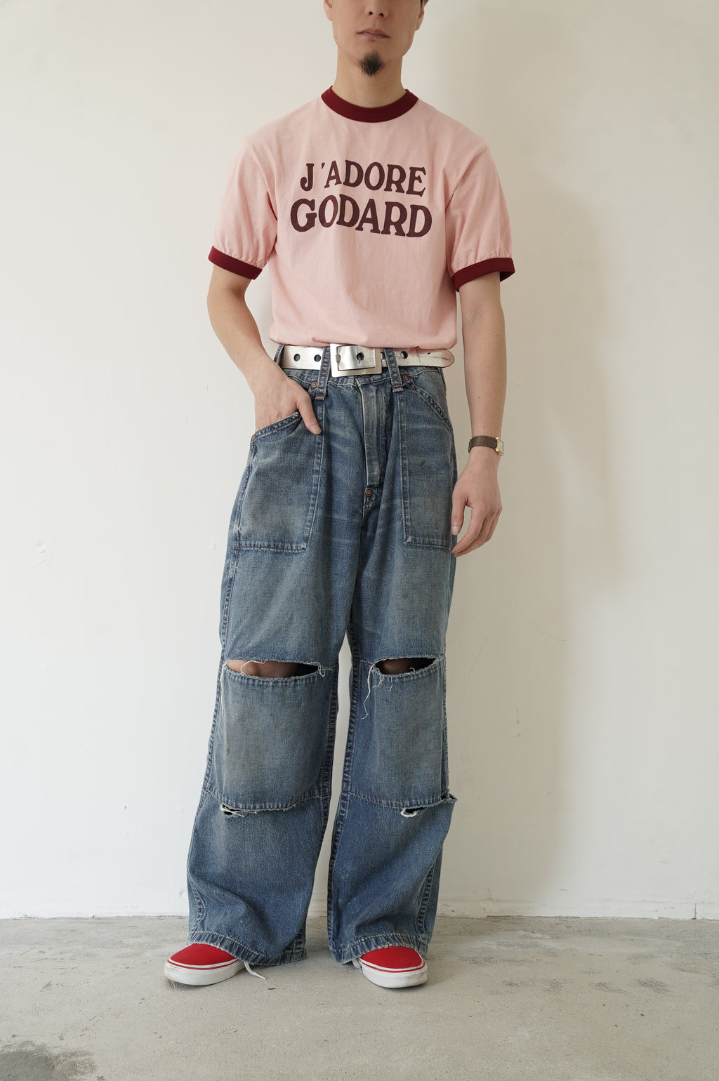 GODARD "jadore godard" T-shirts [Pink × Bordeaux]