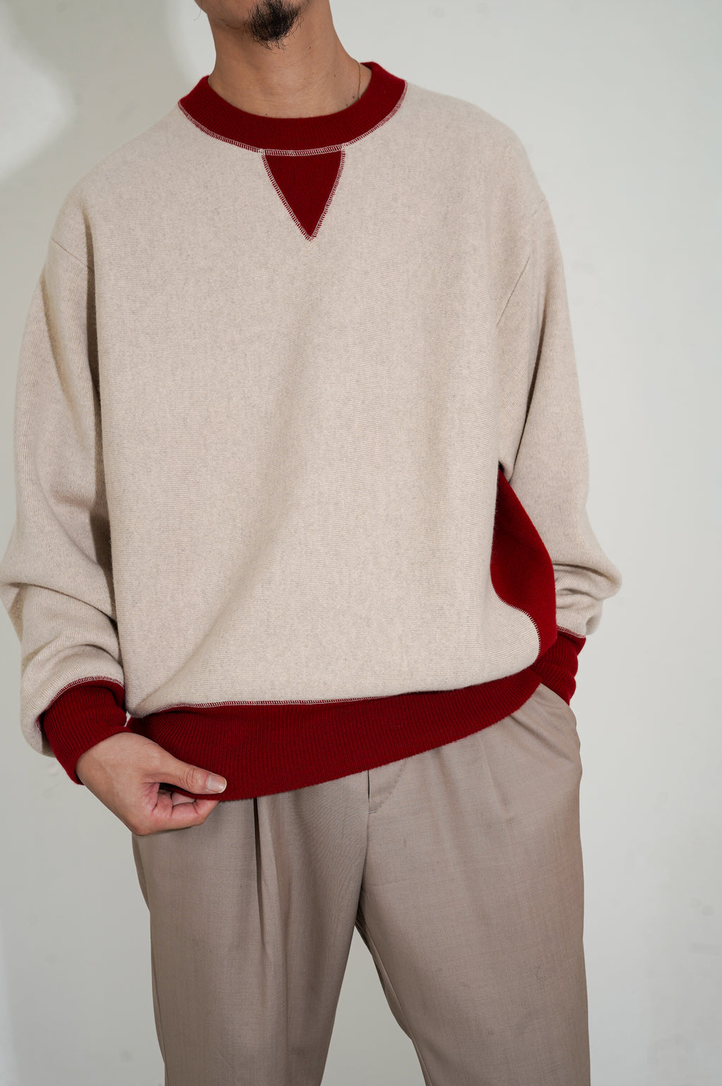 MEIAS "PURE CASHMERE SWEAT PO" [BEIGE]