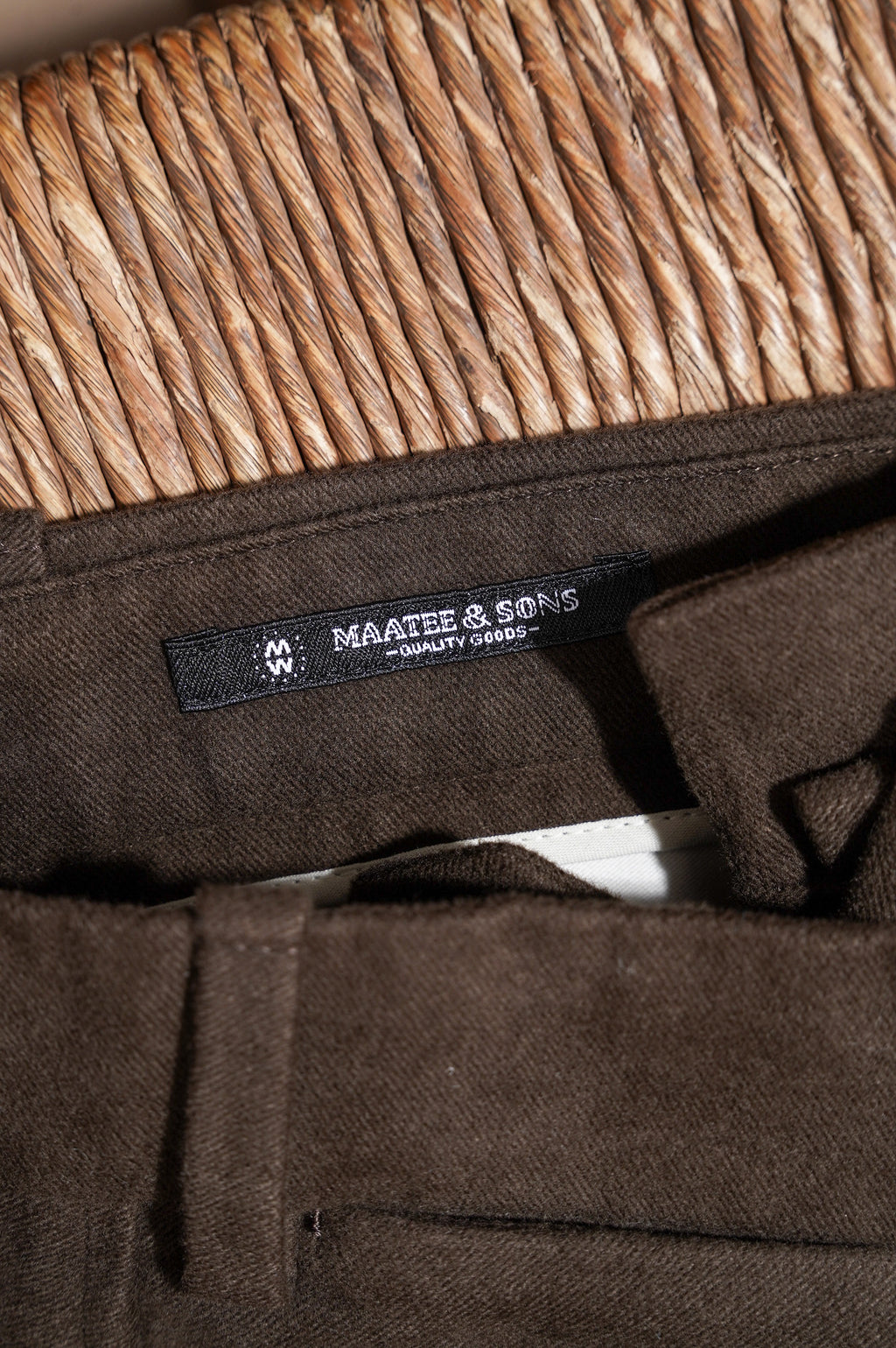 MAATEE&SONS "L POCKET NO PLEATS SLACKS"[D.BROWN]