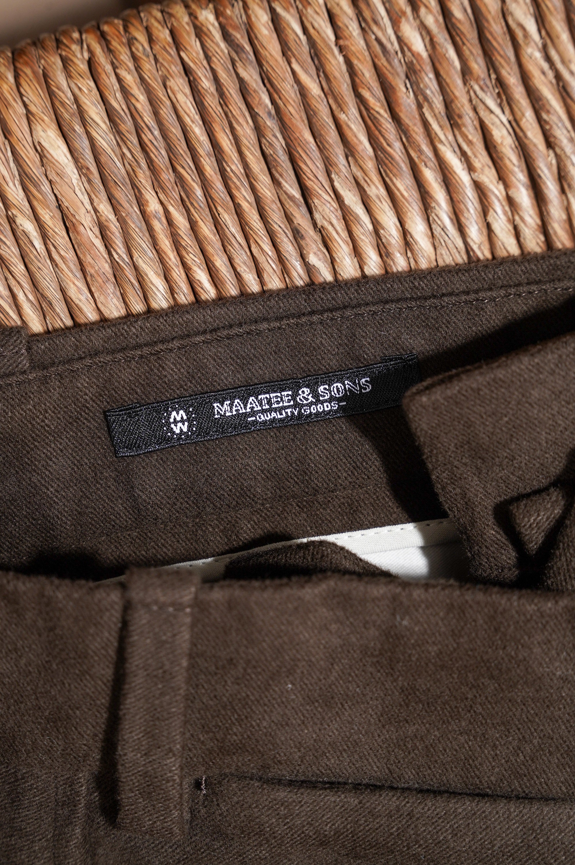 MAATEE&SONS "L POCKET NO PLEATS SLACKS"[D.BROWN]
