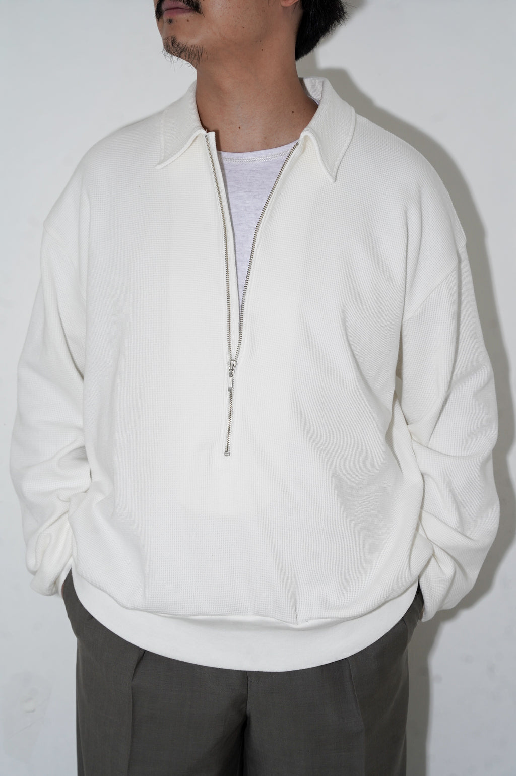 REVERBERATE "HALF ZIP THERMAL"[WHITE]