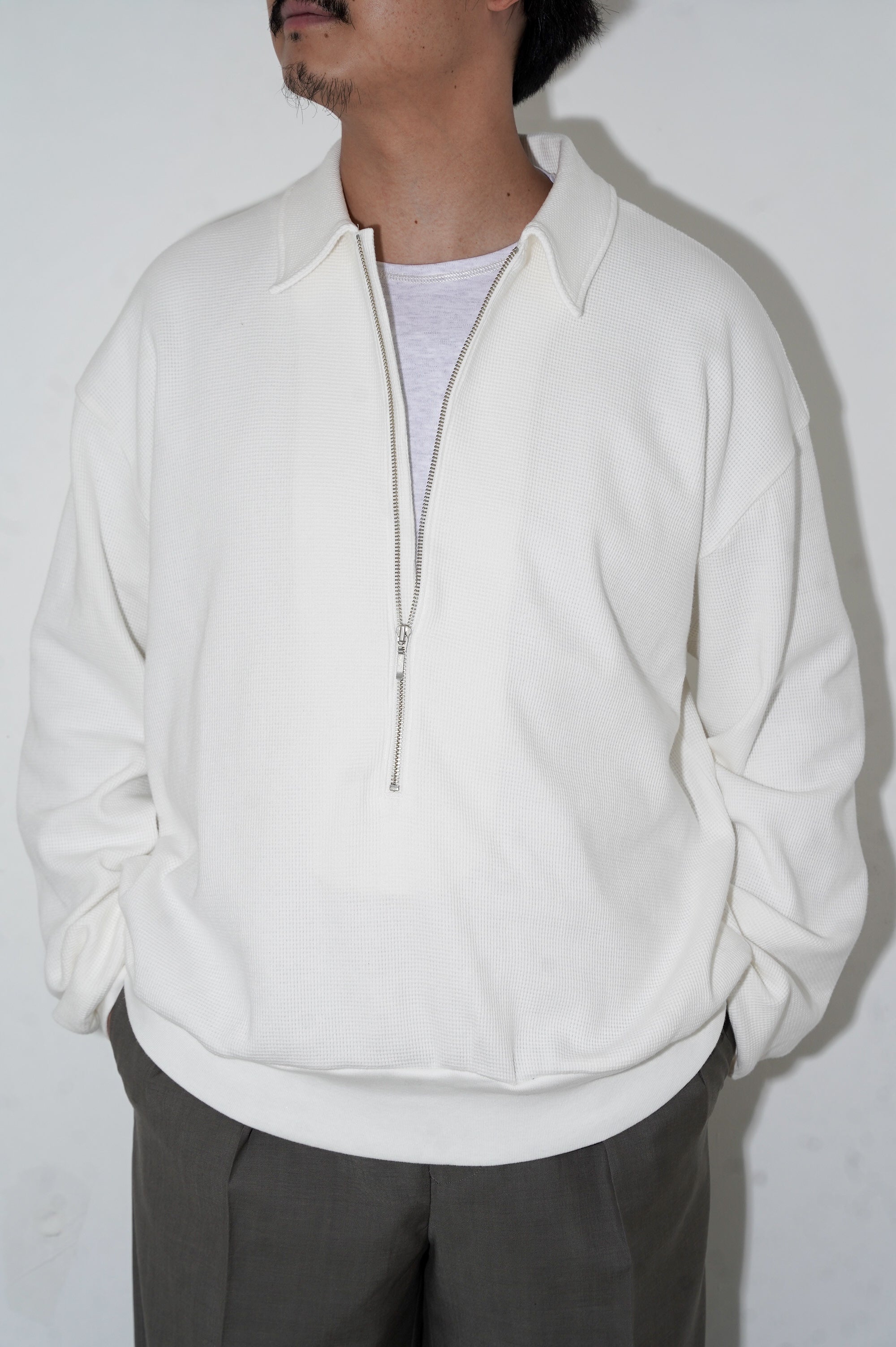 REVERBERATE "HALF ZIP THERMAL"[WHITE]