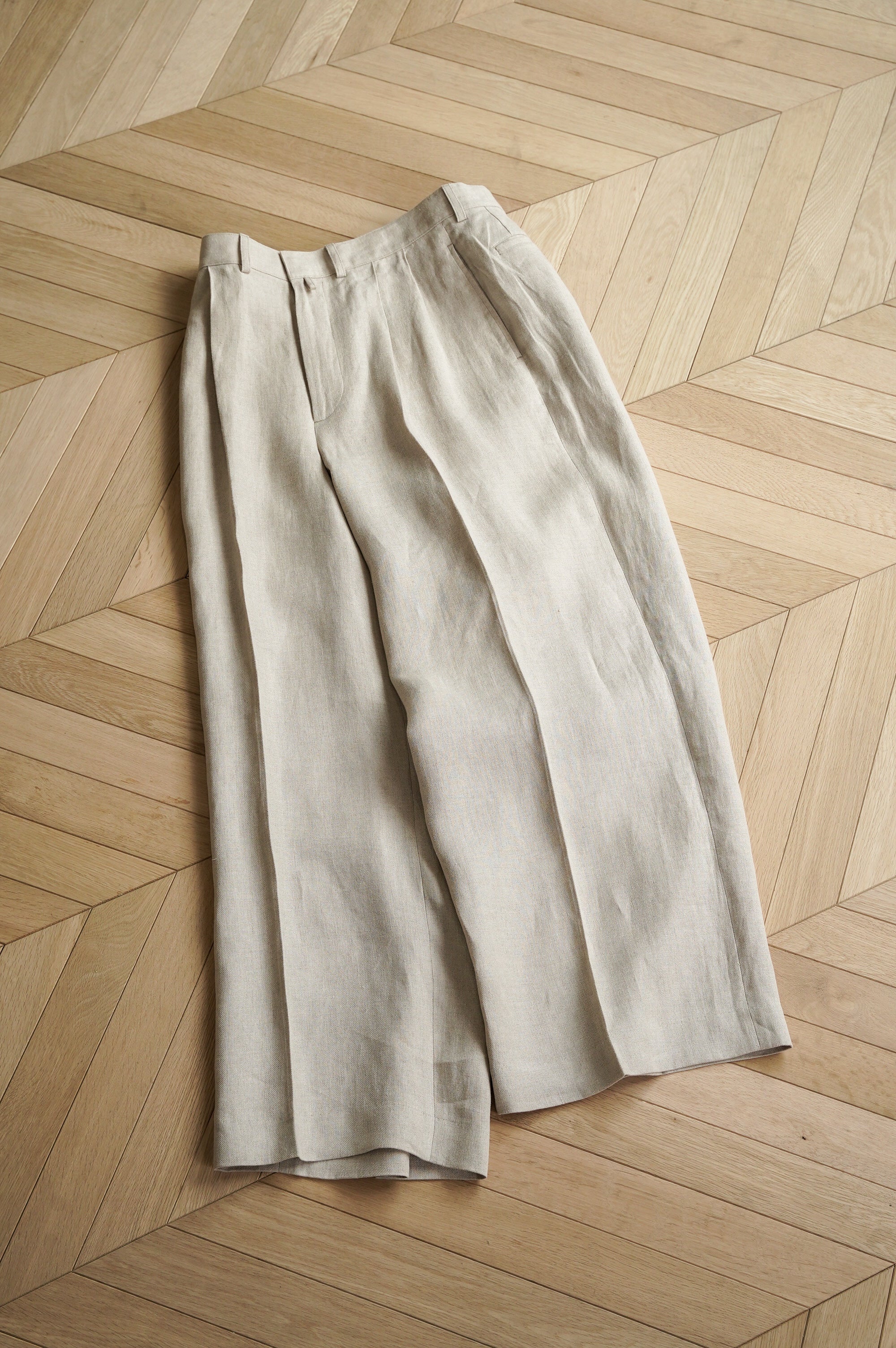 REVERBERATE "TACKED TROUSERS" [ECRU]