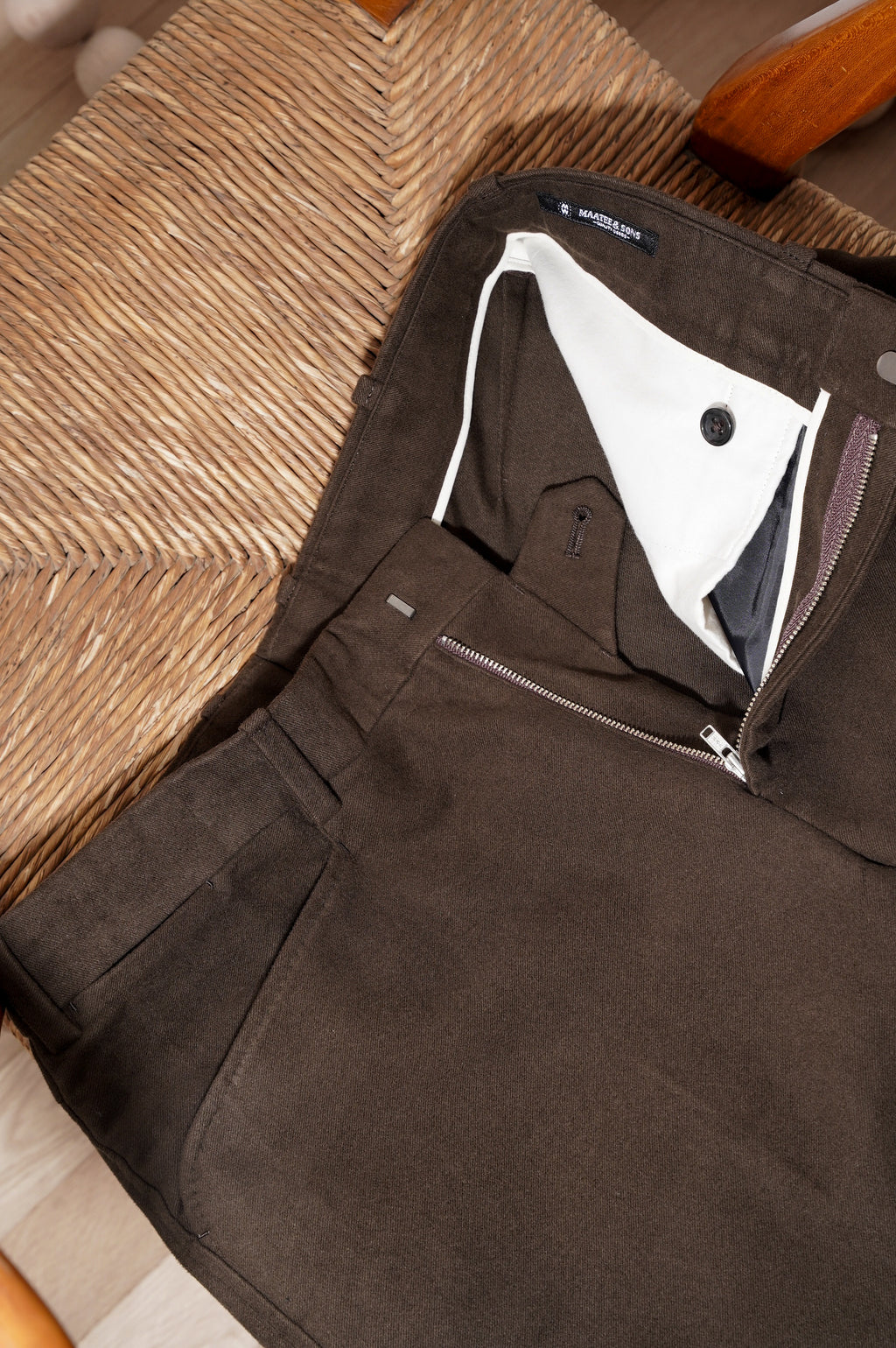 MAATEE&SONS "L POCKET NO PLEATS SLACKS"[D.BROWN]