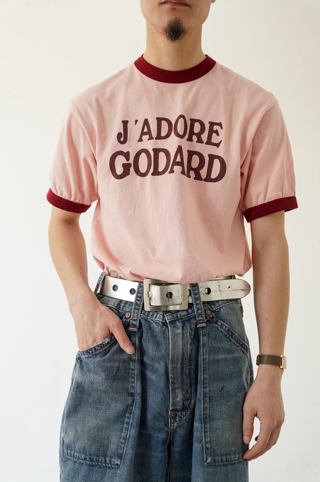 GODARD "jadore godard" T-shirts [Pink × Bordeaux]