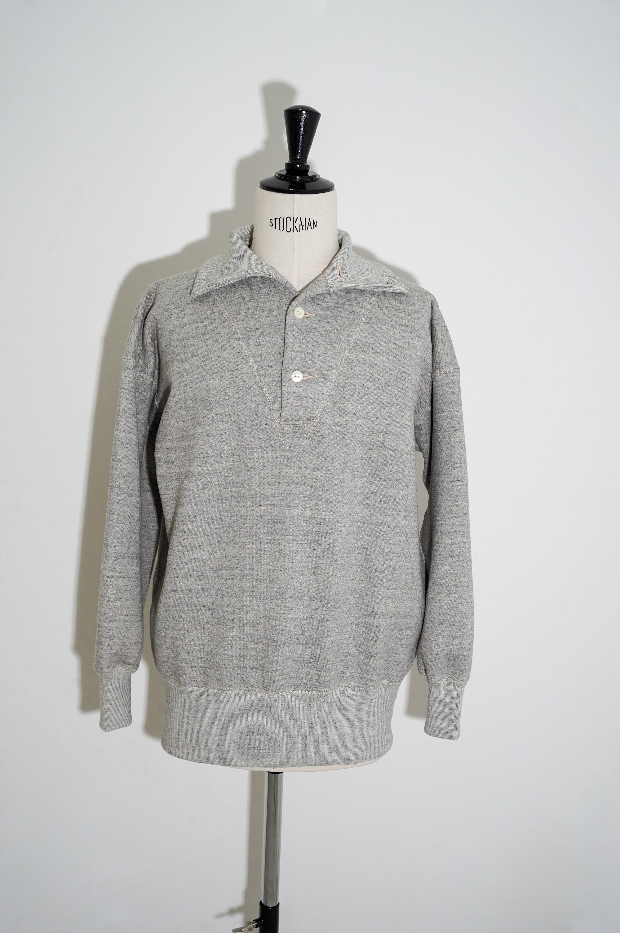 Olde Homesteader "Stand Collar Long Sleeve" [Top Gray]