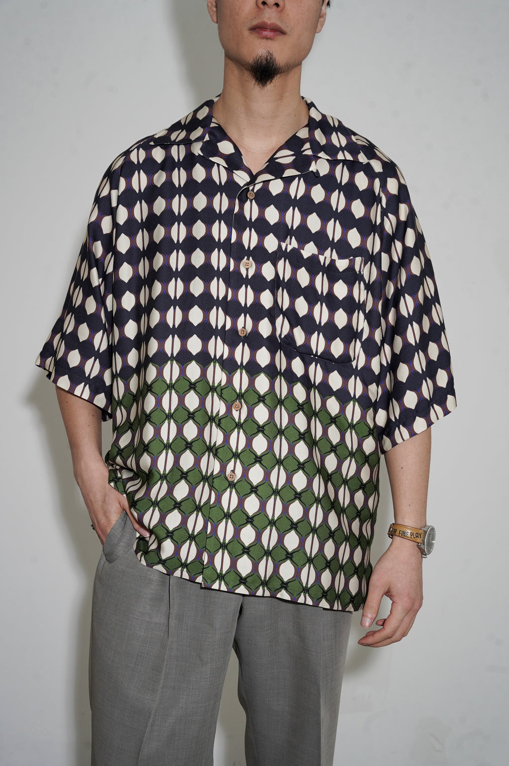 m's braque "ALOHA SHIRT" [NAVY]