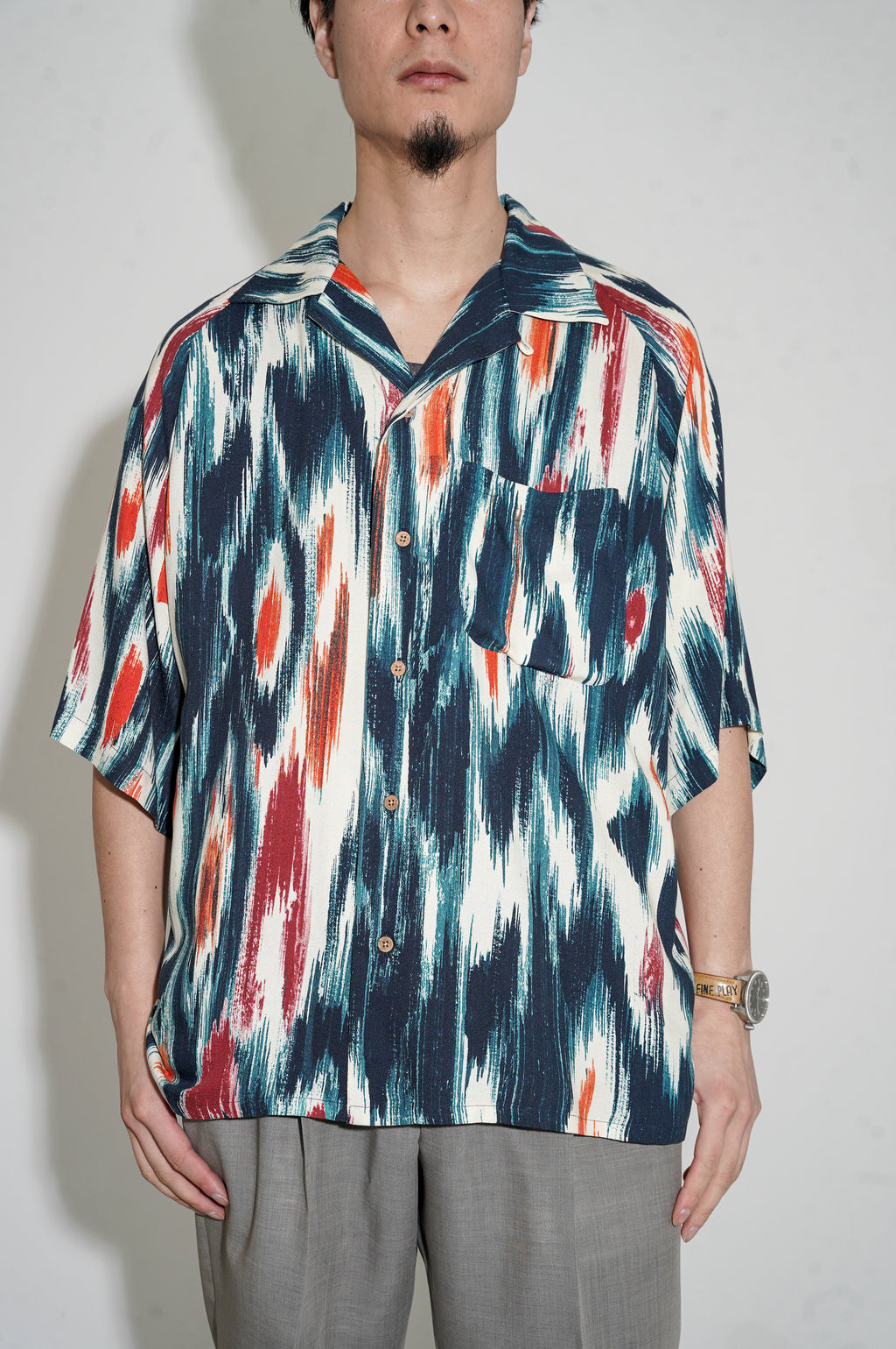 m's braque "ALOHA SHIRT" [BLUE × RED]