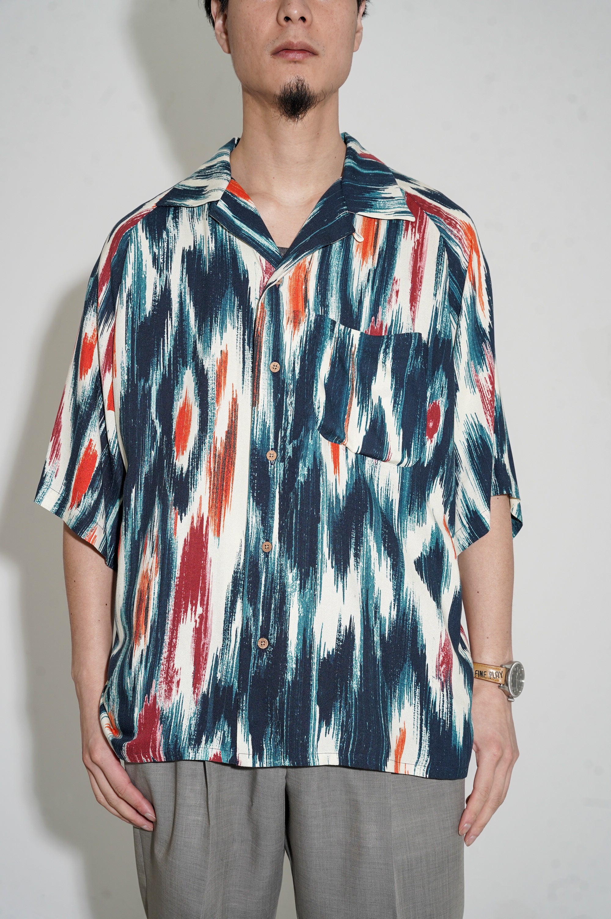 m's braque "ALOHA SHIRT" [BLUE × RED]