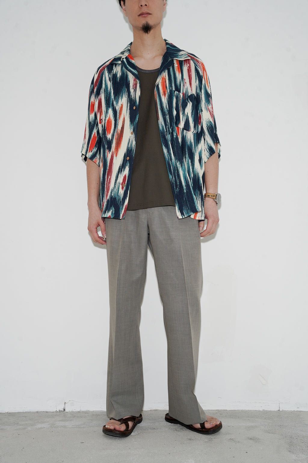 m's braque "ALOHA SHIRT" [BLUE × RED]