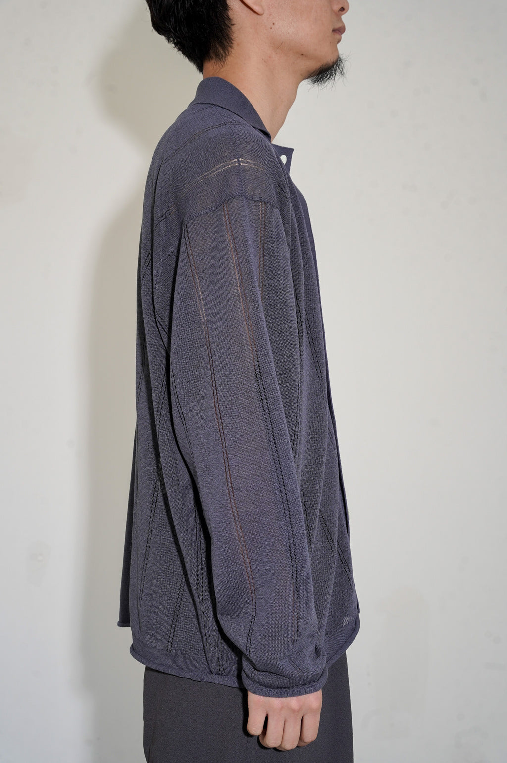 Olde H & Daughter "JYARI JYARI SILK SHIRT C/D" [CHARCOAL]
