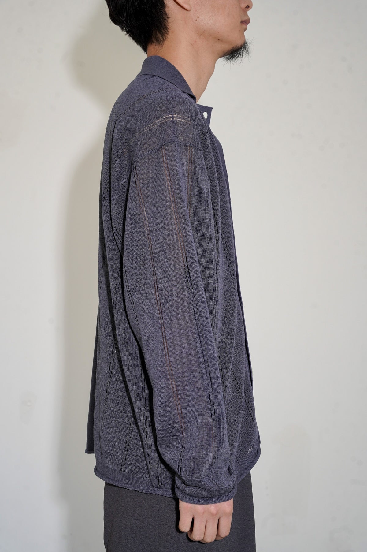 Olde H & Daughter "JYARI JYARI SILK SHIRT C/D" [CHARCOAL]