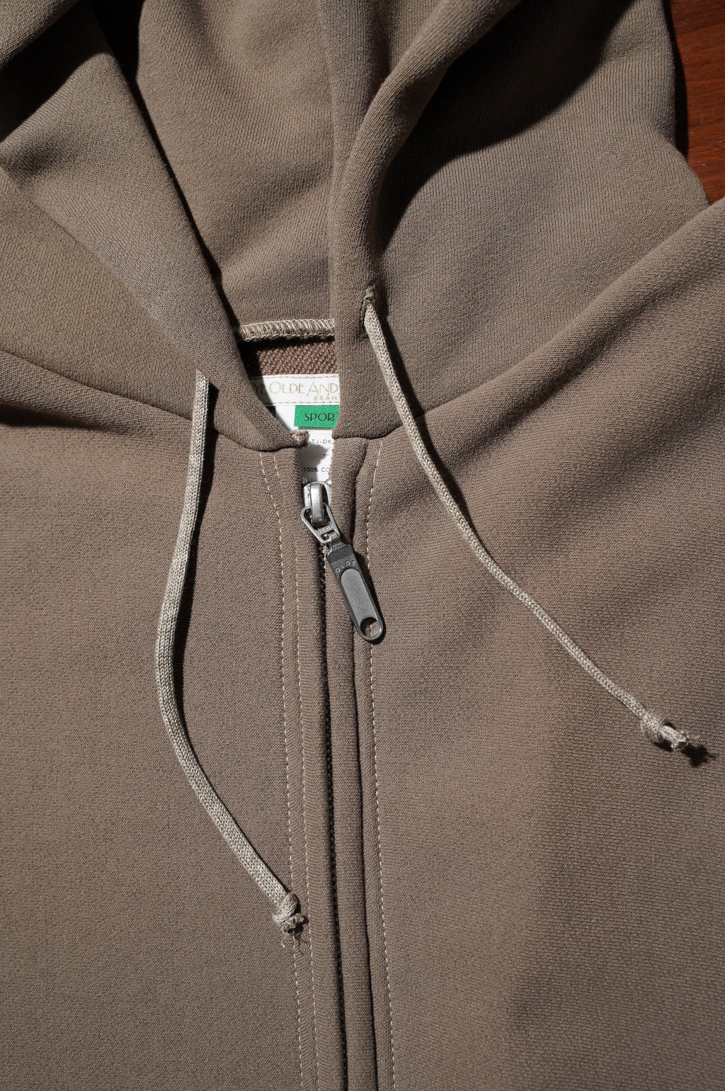 YE OLDE AND NEWMAN "HOODED FULL ZIP TOP" [DARK KHAKI]