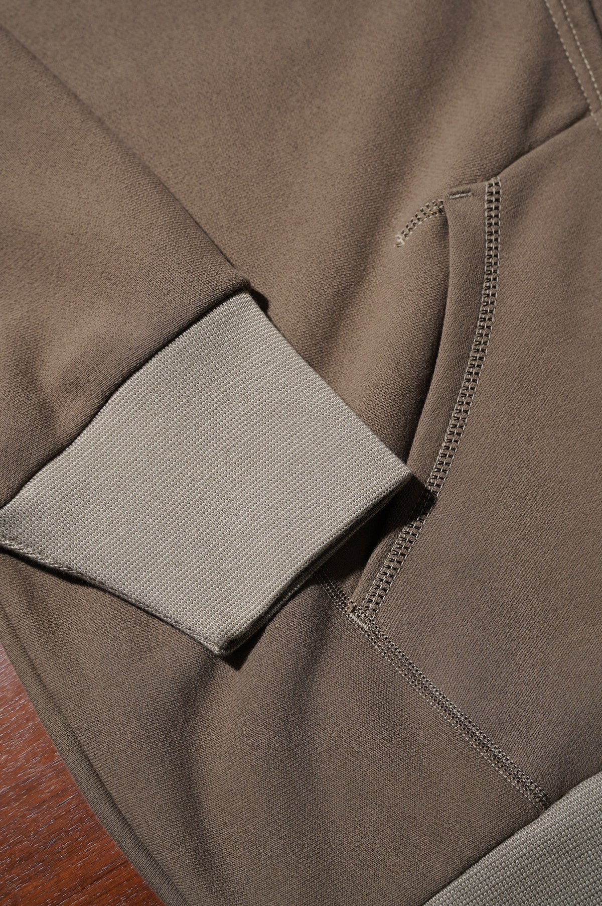 YE OLDE AND NEWMAN "HOODED FULL ZIP TOP" [DARK KHAKI]