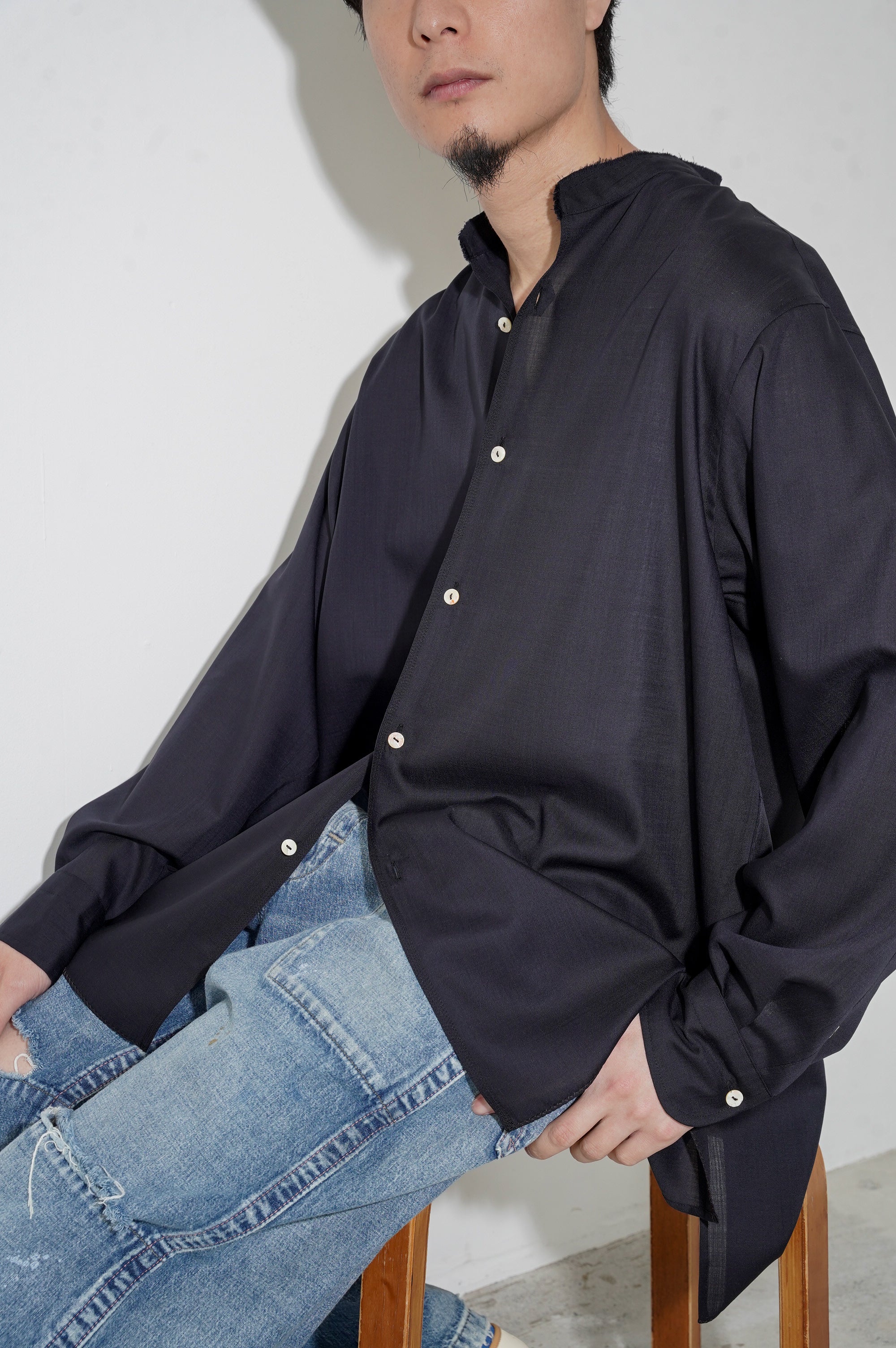MAATEE&SONS "ARTI SHIRTS H WOOL" [NAVY]