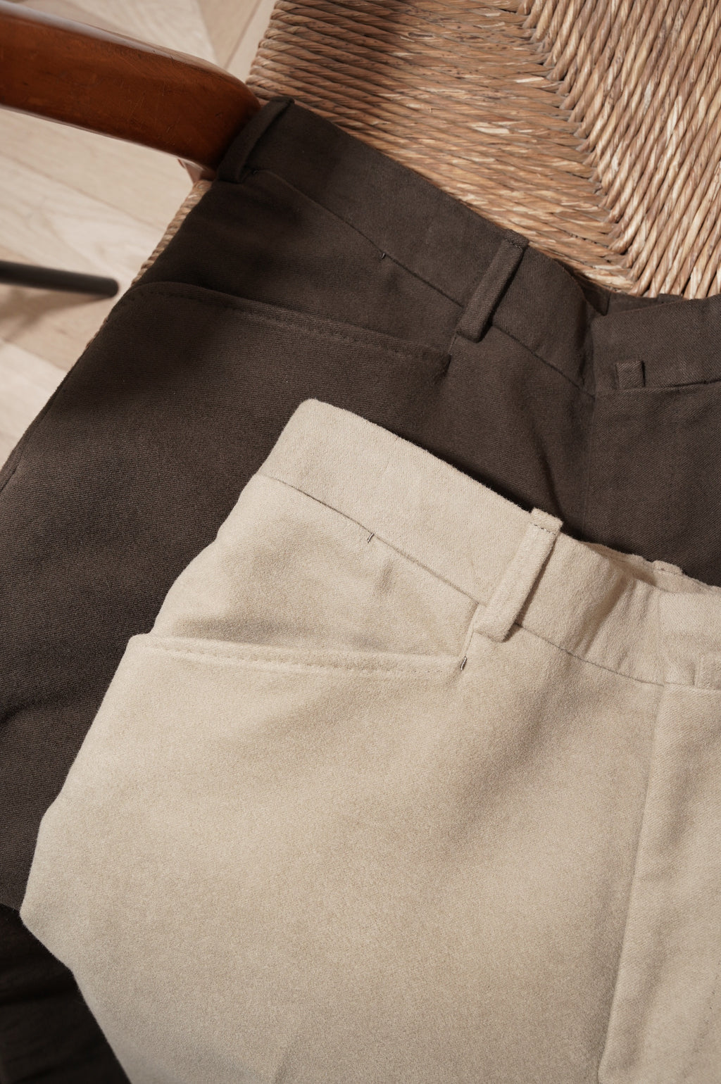 MAATEE&SONS "L POCKET NO PLEATS SLACKS"[D.BROWN]