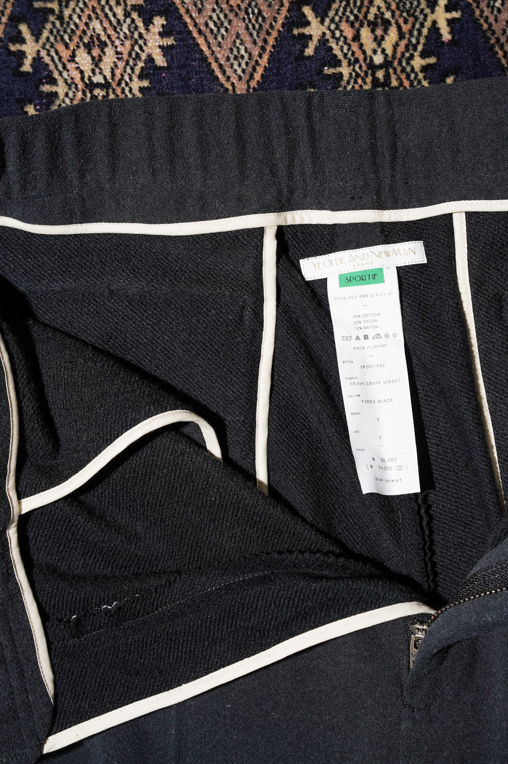 YE OLDE AND NEWMAN "SPORT SLACKS" [FADED BLACK]