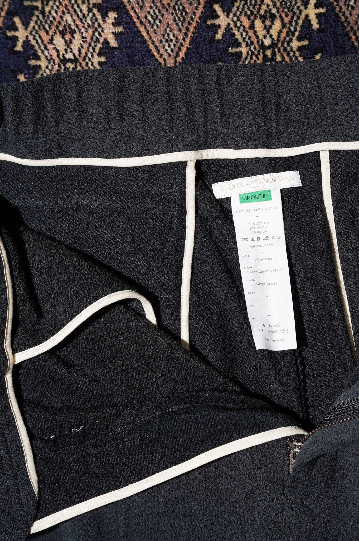 YE OLDE AND NEWMAN "SPORT SLACKS" [FADED BLACK]
