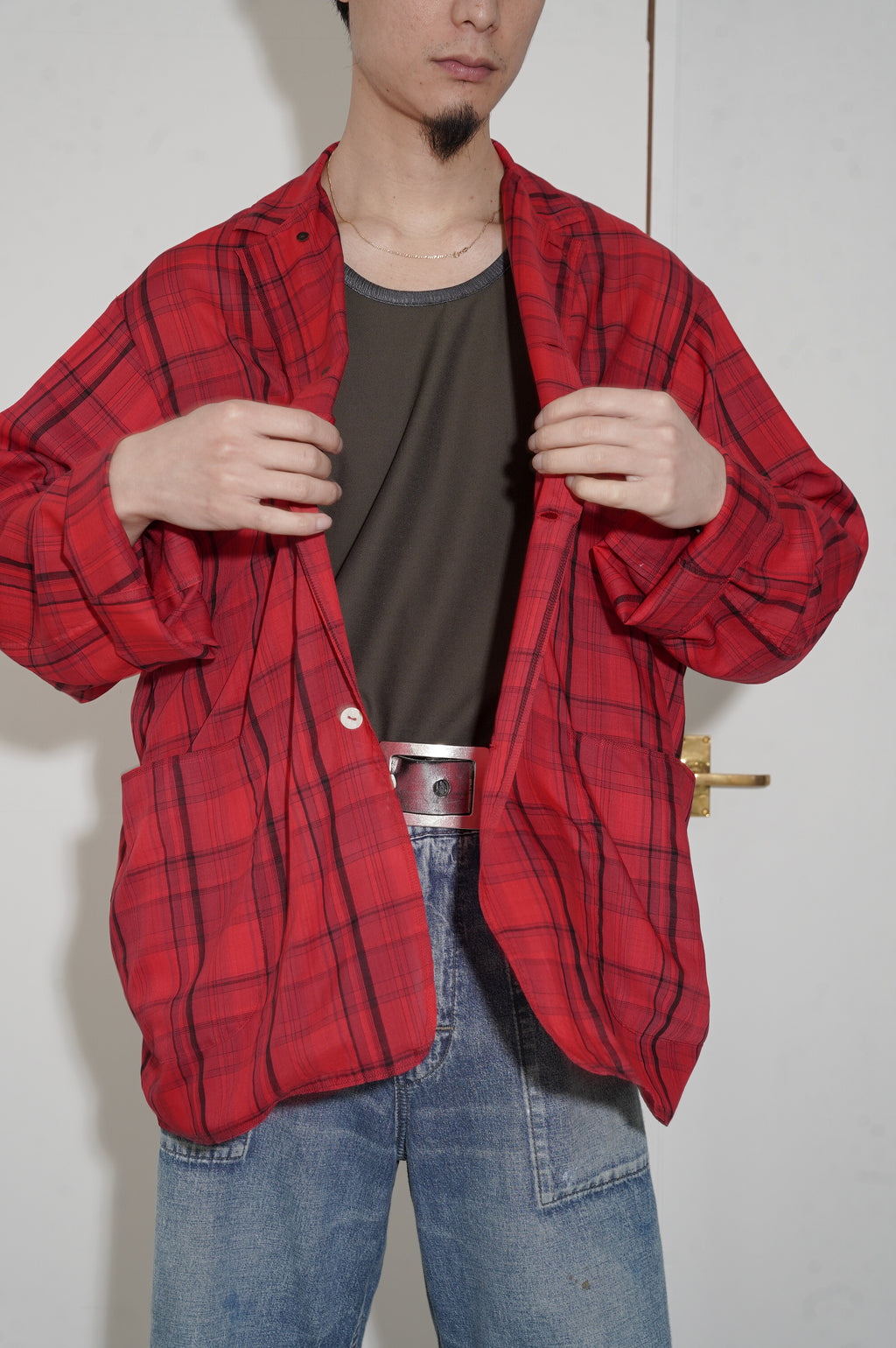 MAATEE&SONS "折って折ってJACKET H WOOL CHECK" [RED]