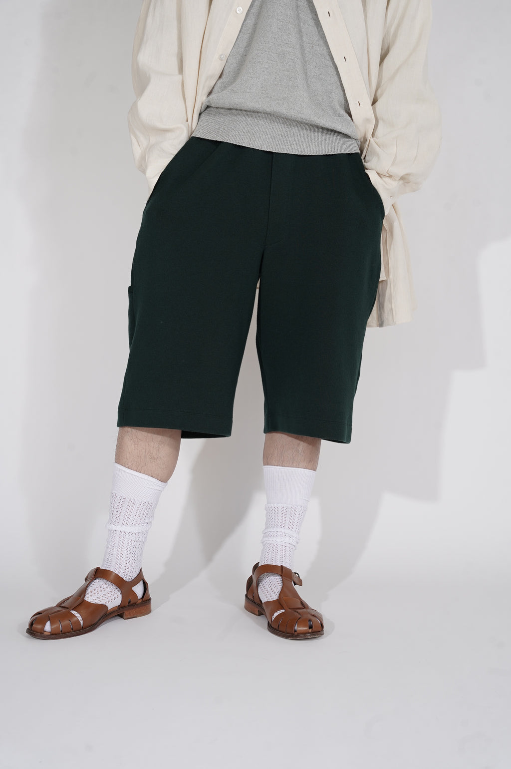 MEIAS "CO/WOOL WORK HALF PT" [D.GREEN]