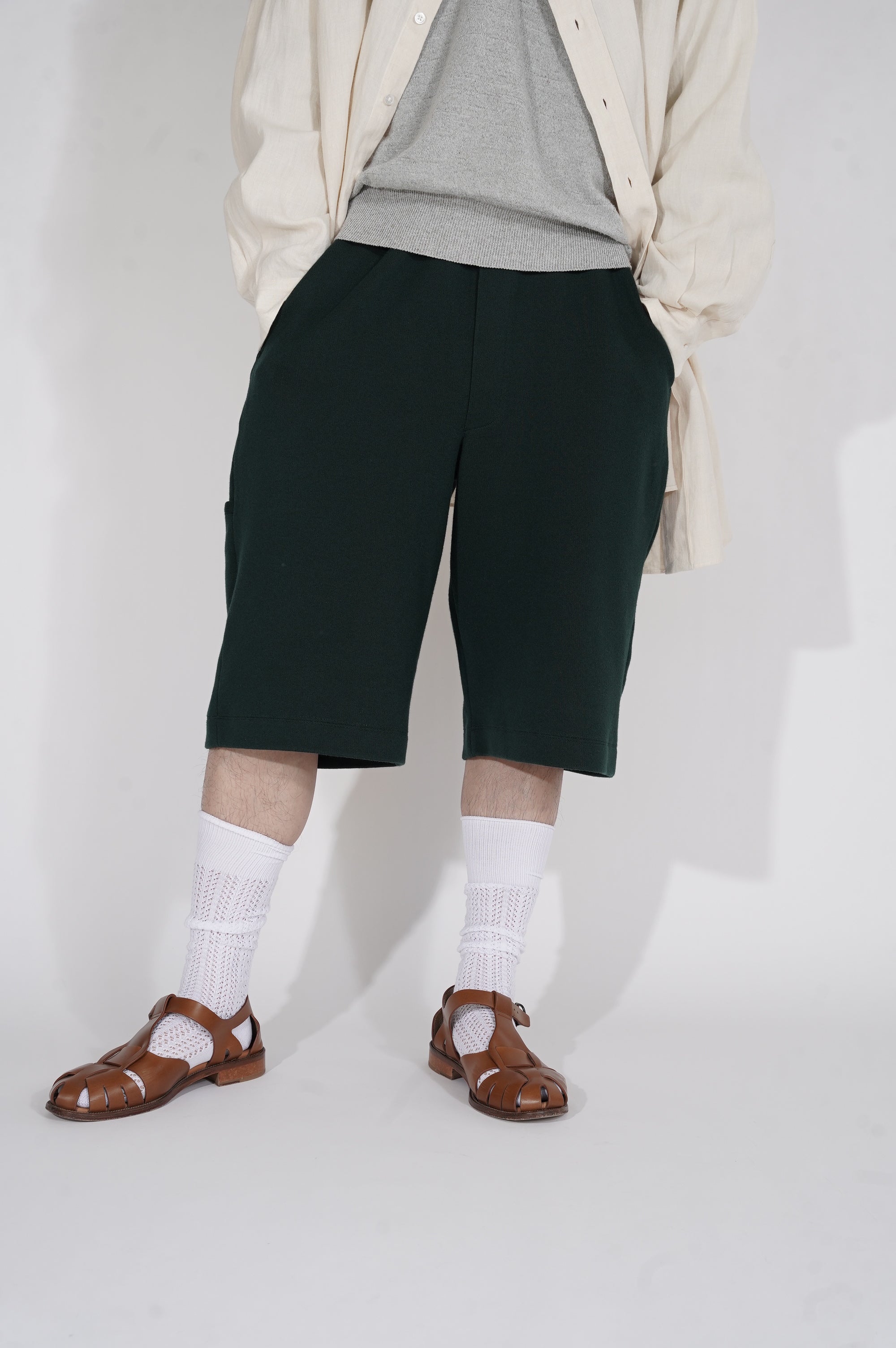 MEIAS "CO/WOOL WORK HALF PT" [D.GREEN]