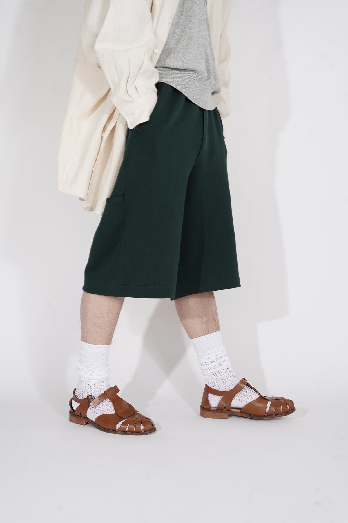 MEIAS "CO/WOOL WORK HALF PT" [D.GREEN]