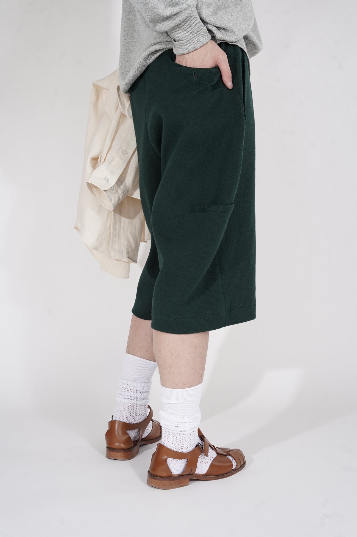 MEIAS "CO/WOOL WORK HALF PT" [D.GREEN]