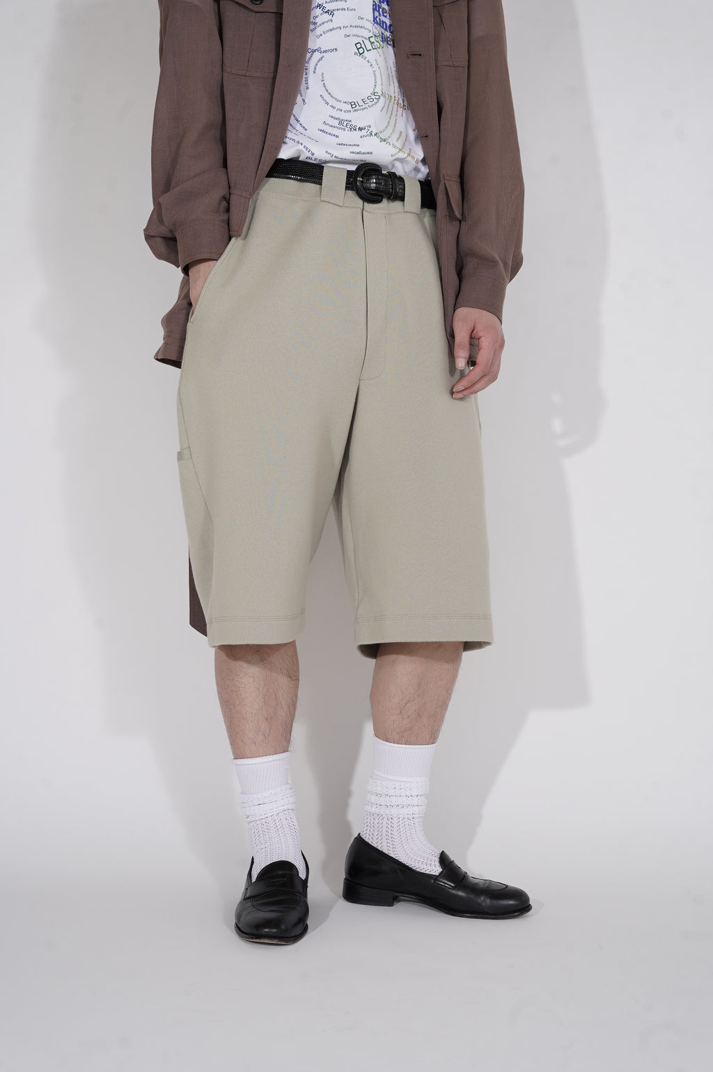 MEIAS "CO/WOOL WORK HALF PT" [BEIGE]