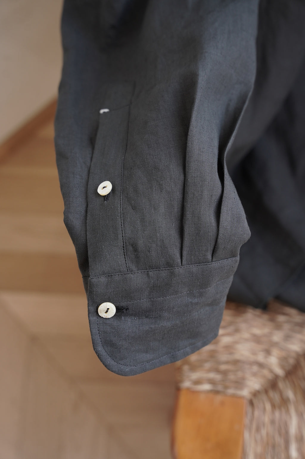 MAATEE&SONS "ARTI SHIRTS SUPER FINE HEMP" [FADE BLACK]