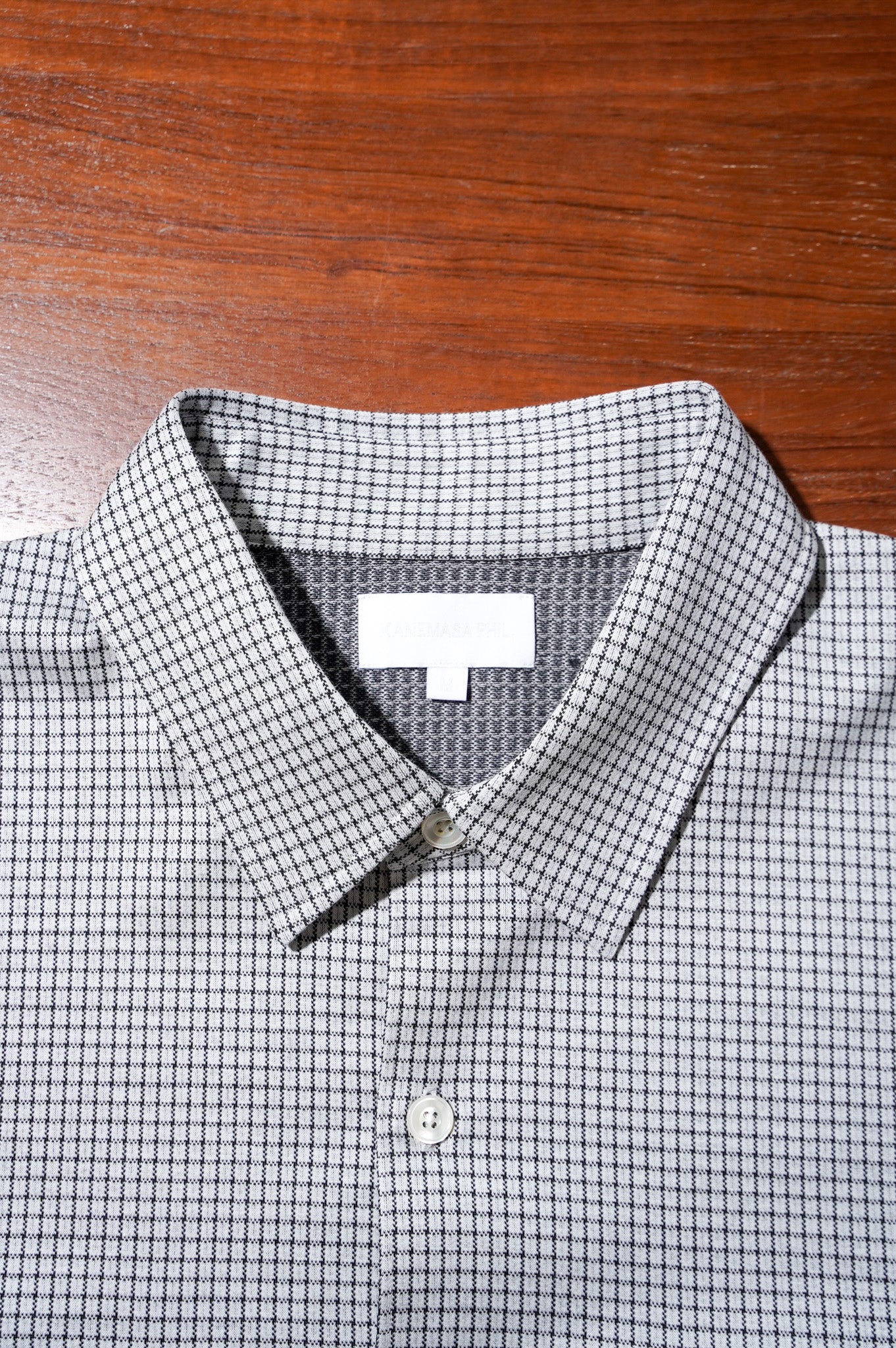 KAMEMASA PHIL. "36G CHECK BALISE SHIRT" [WHITE]