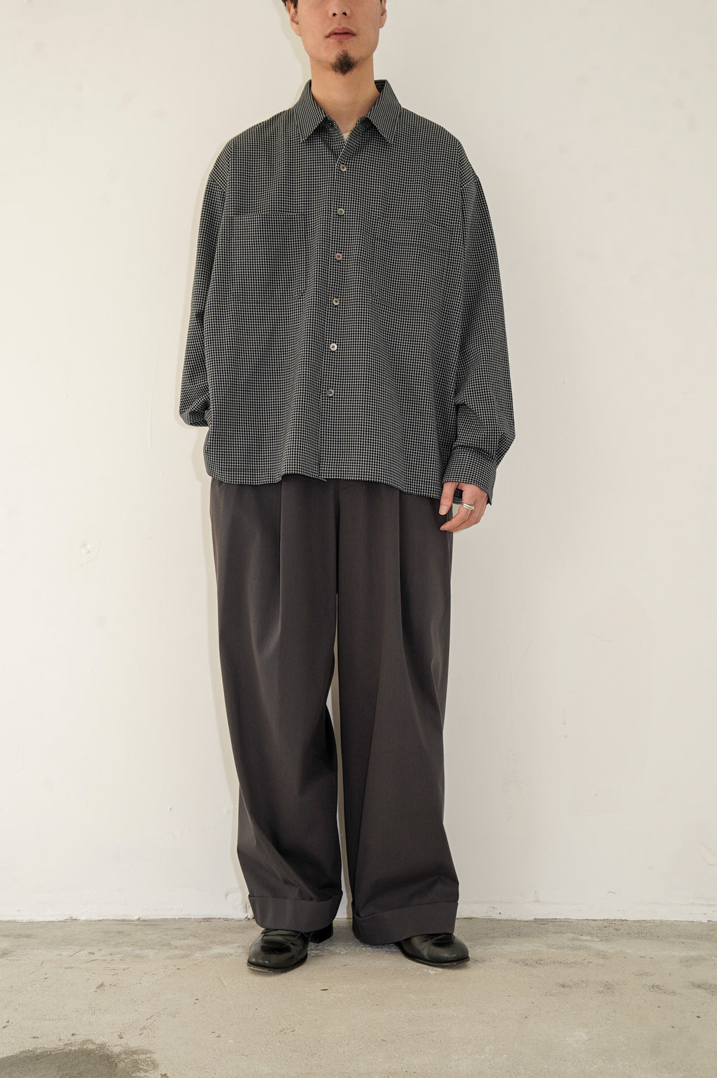 KANEMASA PHIL. "36G CHECK BALISE SHIRT" [BLACK]