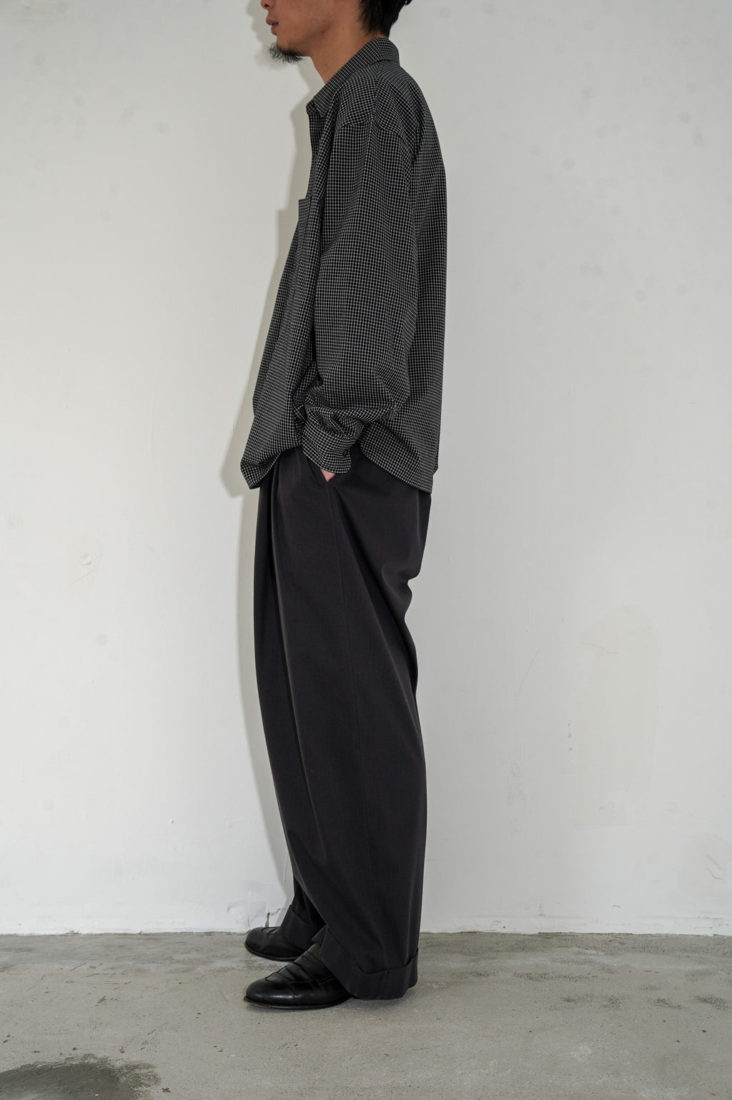 KANEMASA PHIL. "36G CHECK BALISE SHIRT" [BLACK]