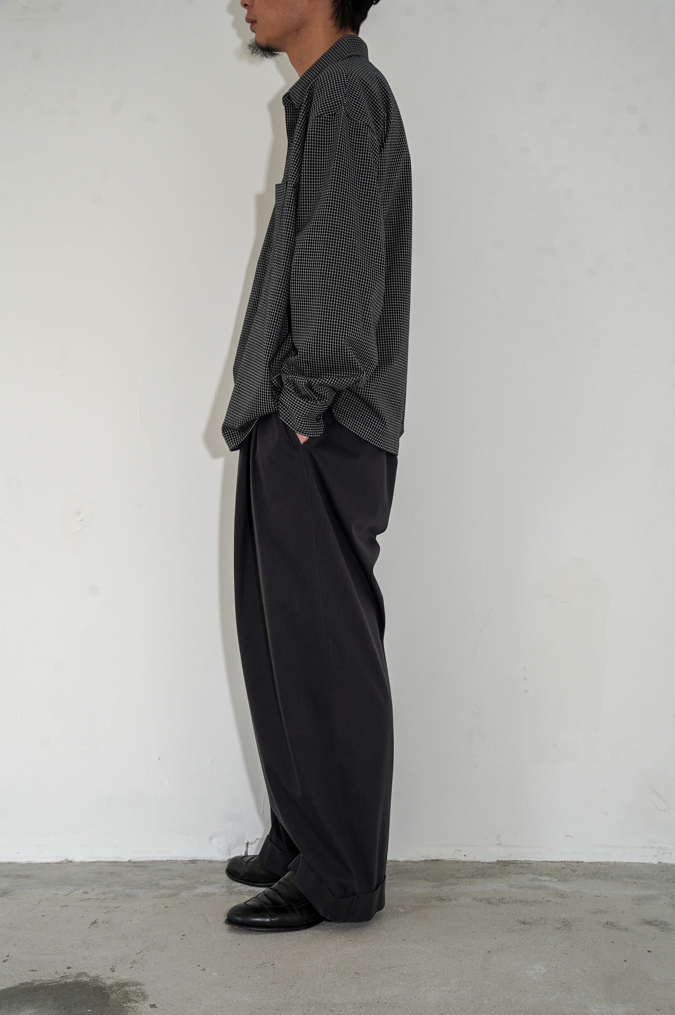 KANEMASA PHIL. "36G CHECK BALISE SHIRT" [BLACK]