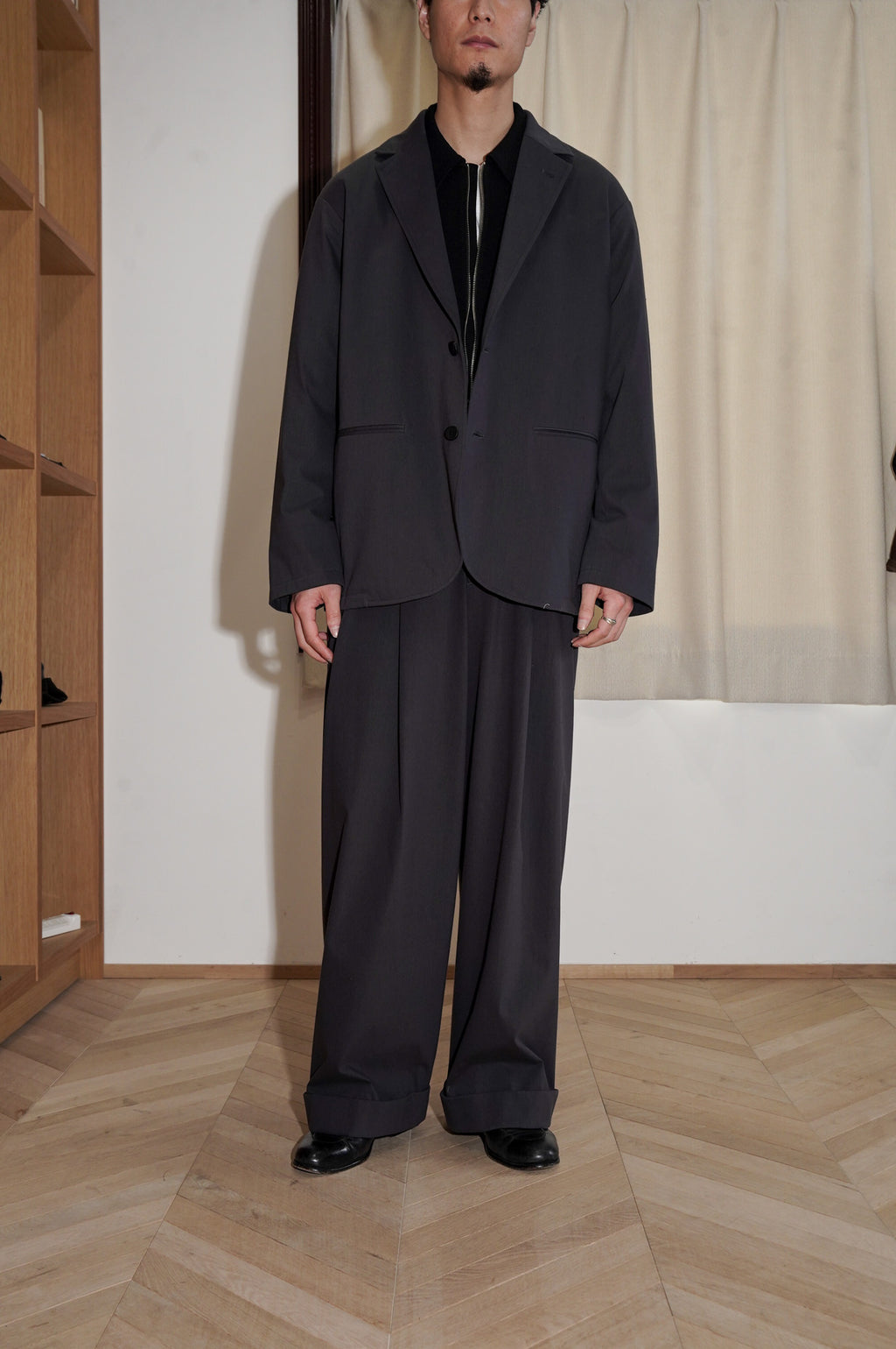 KANEMASA PHIL. "46G SOLARO GURKHA PANTS" [CHARCOAL BLACK]