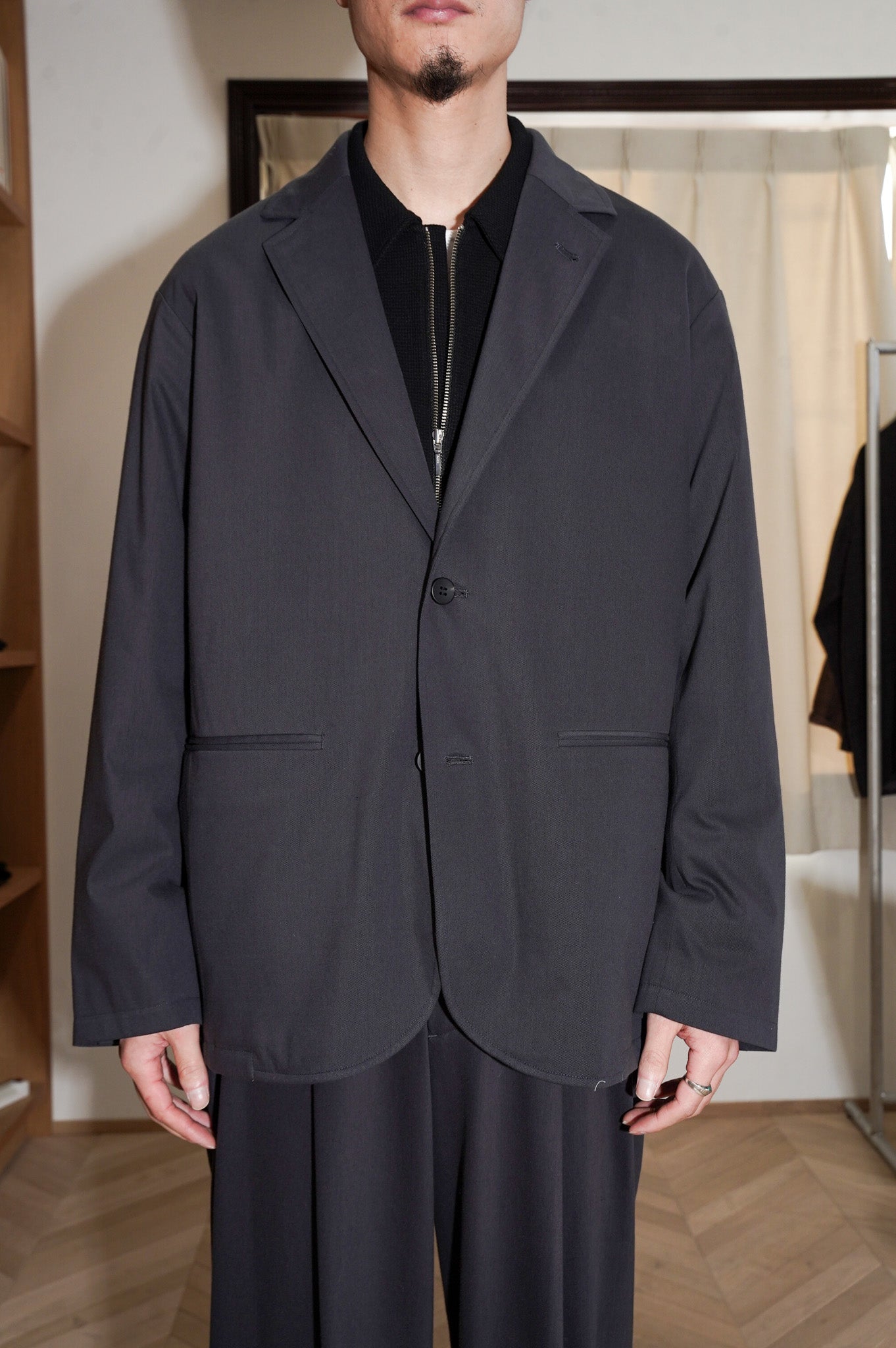 KANEMASA PHIL. "46G SOLARO 2B JACKET" [CHARCOAL BLACK]