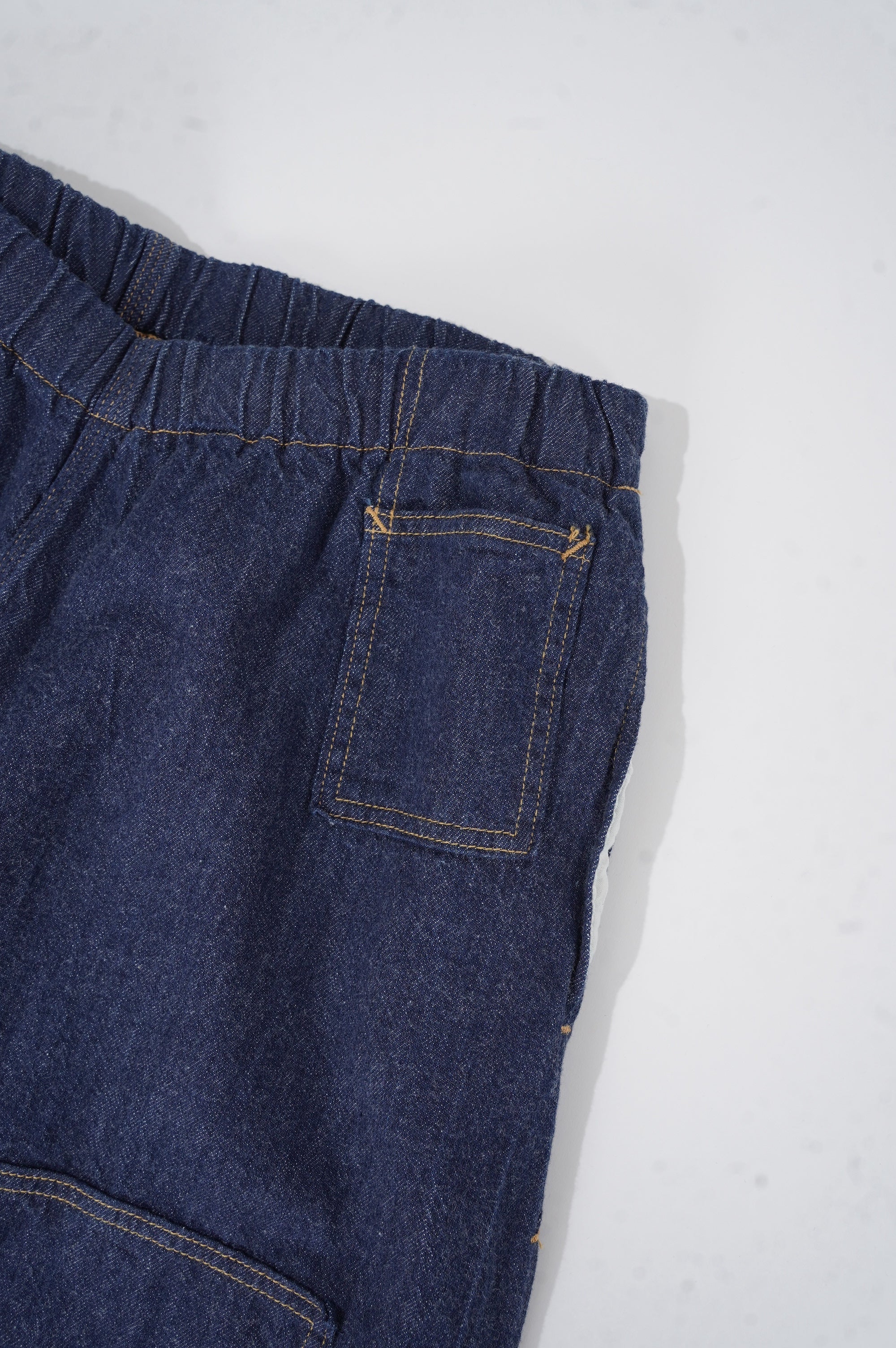 Gurank "8oz raw denim double knee pants"