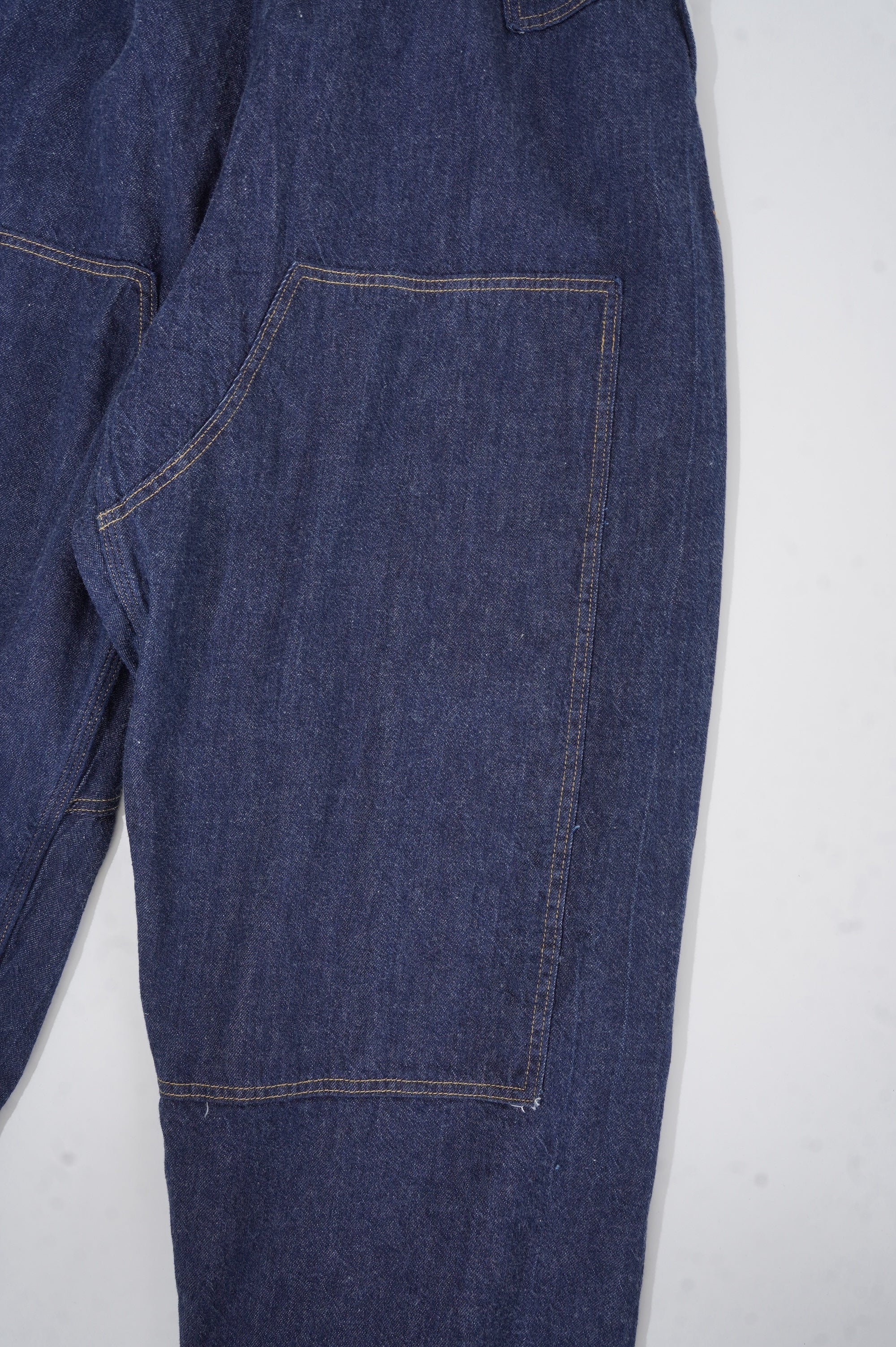 Gurank "8oz raw denim double knee pants"