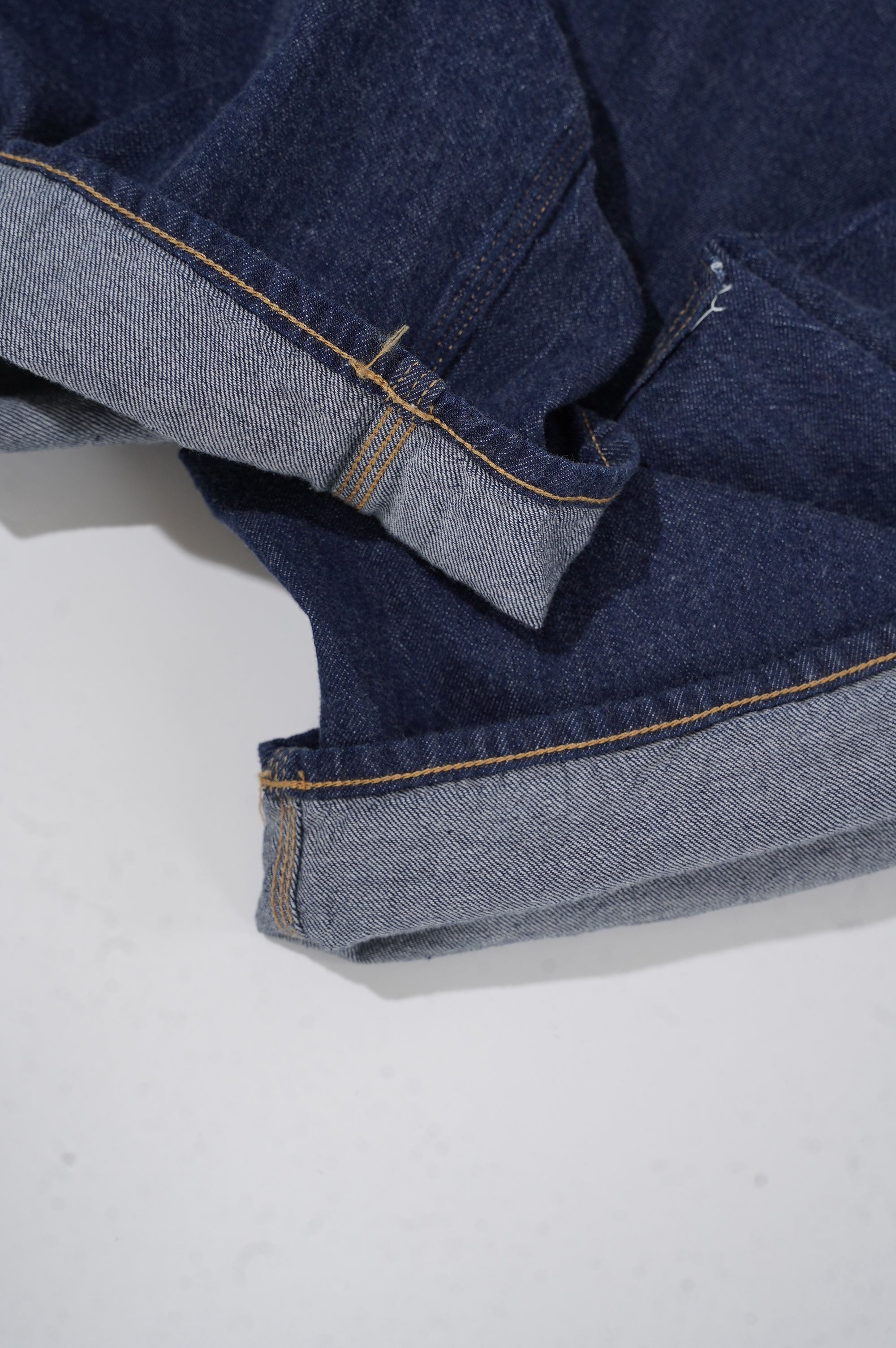 Gurank "8oz raw denim double knee pants"