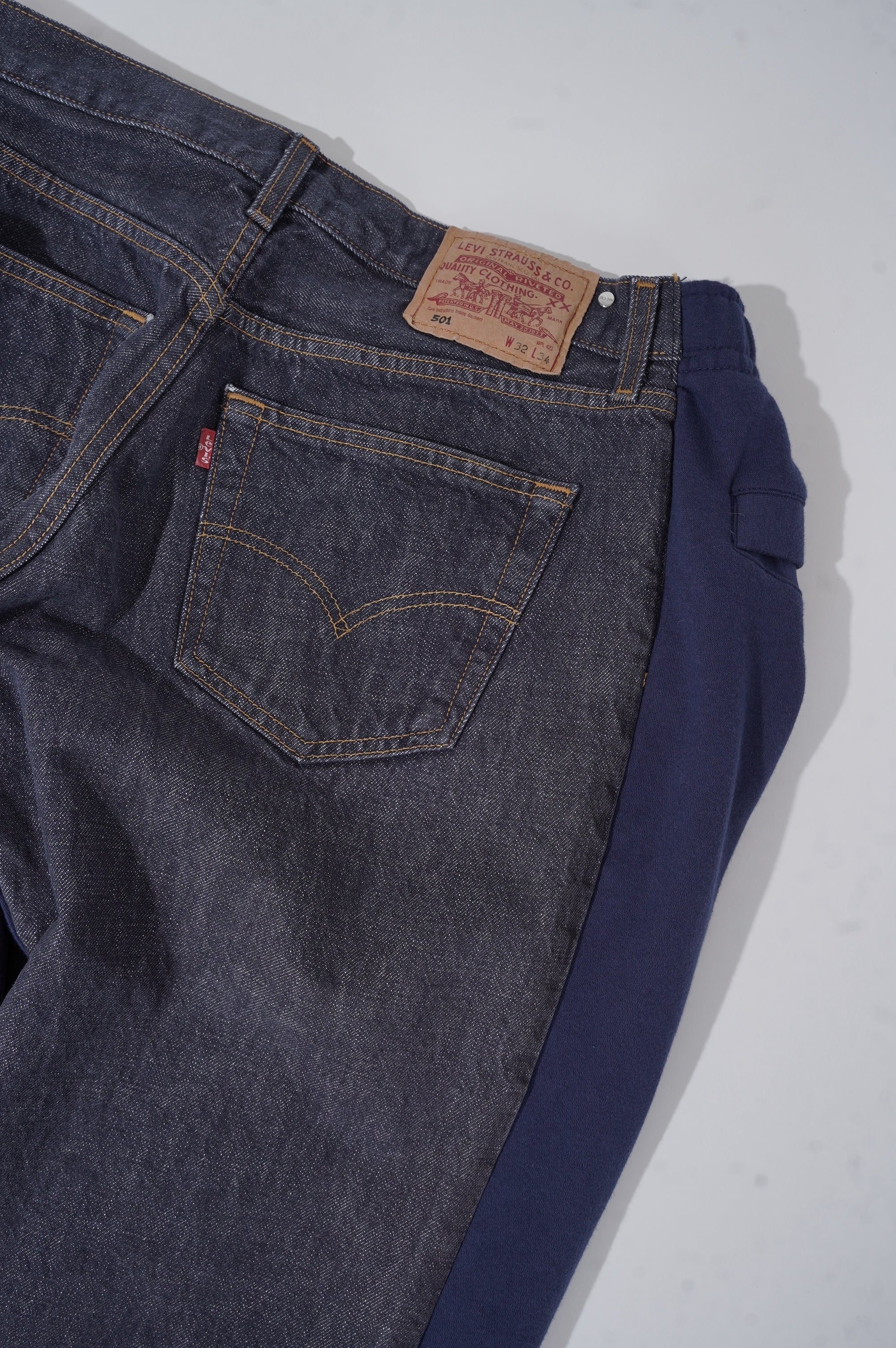 BLESS "OVER JOGGING JEANS"　［NAVY/DENIMBLUE］