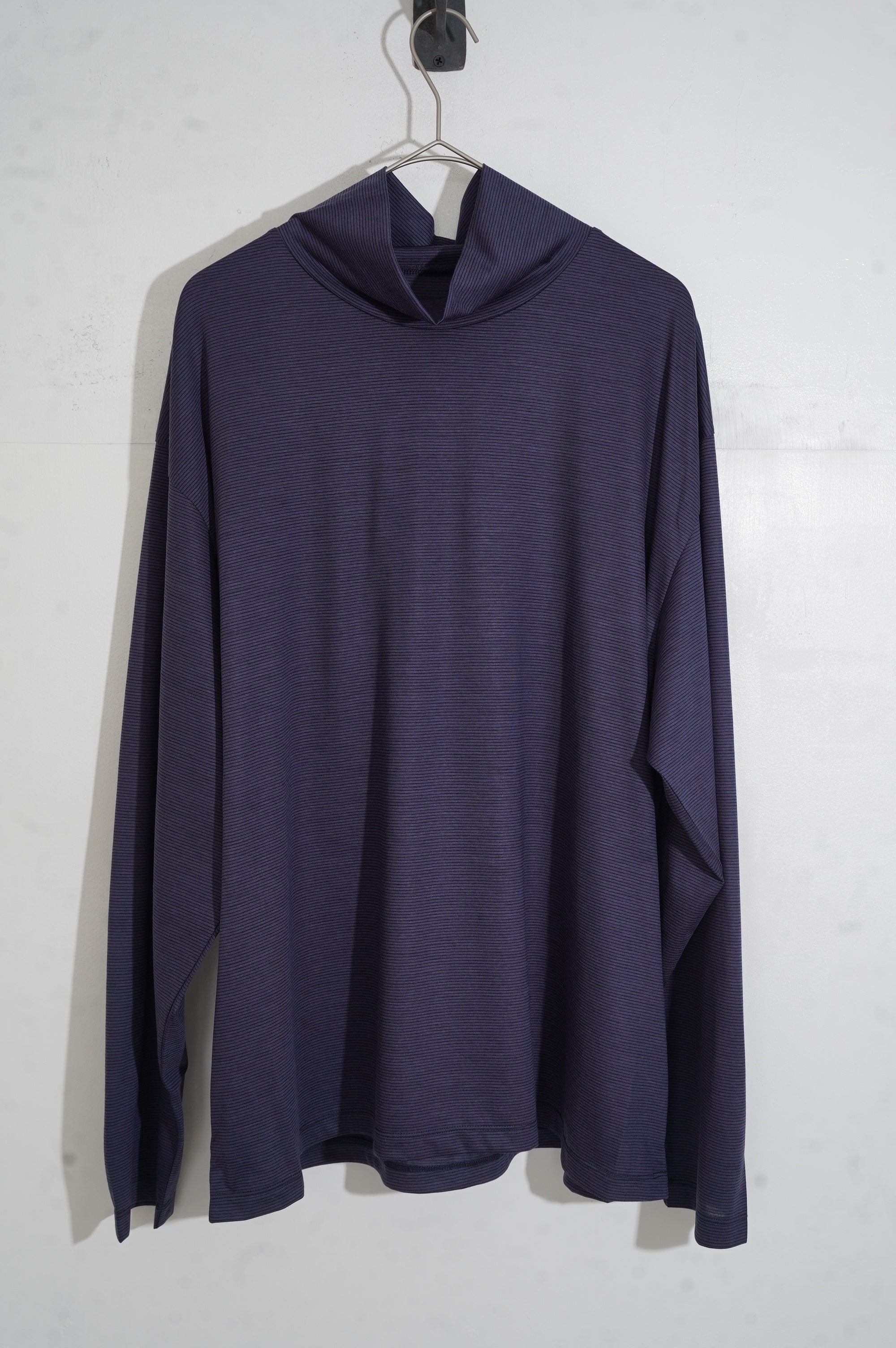 KANEMASA PHIL. "36G WOOL STRIPE TURTLE NECK" ［ROYAL BLUE］