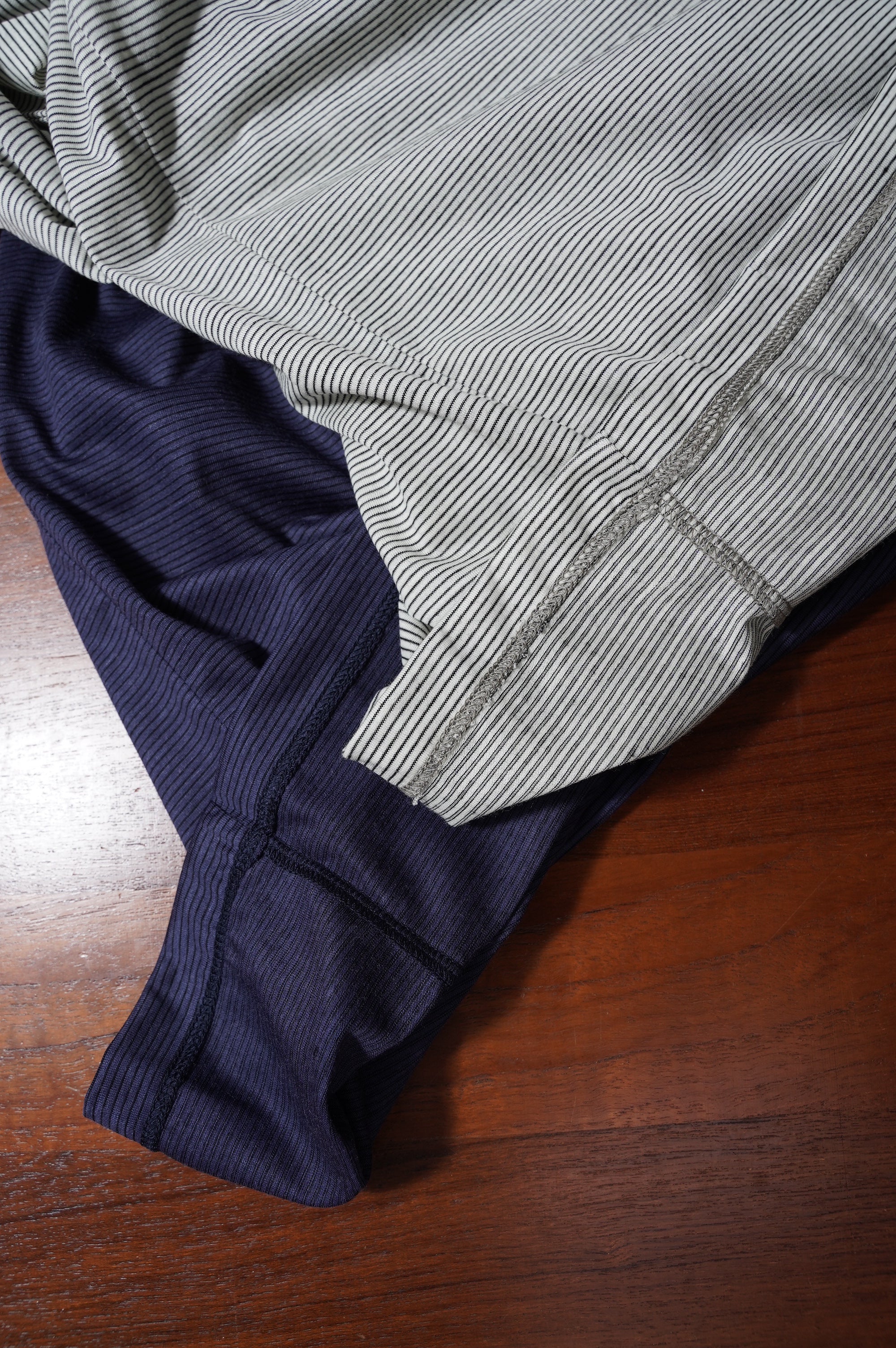 KANEMASA PHIL. "36G WOOL STRIPE TURTLE NECK" ［REGENTS WHITE］
