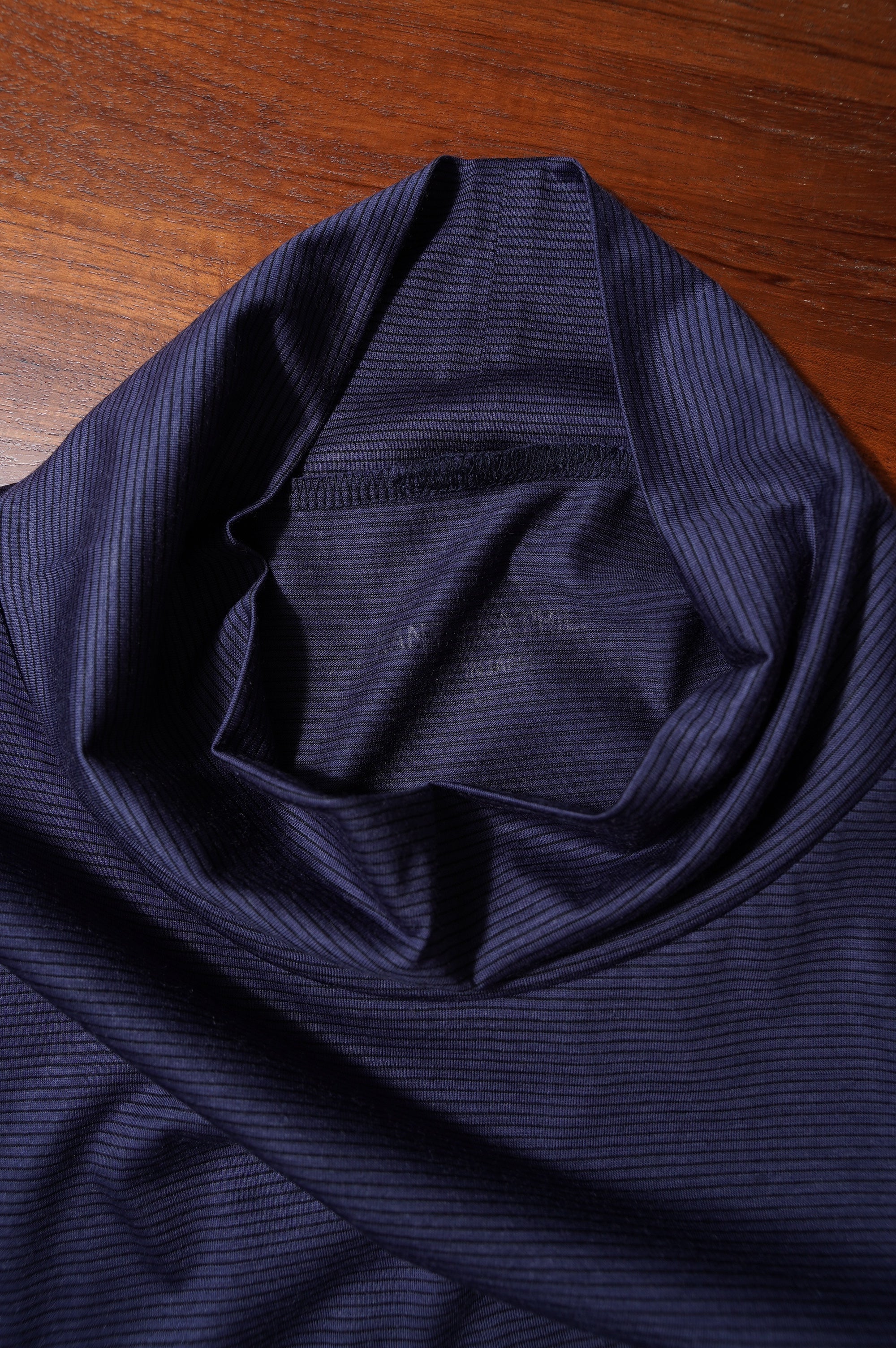 KANEMASA PHIL. "36G WOOL STRIPE TURTLE NECK" ［ROYAL BLUE］