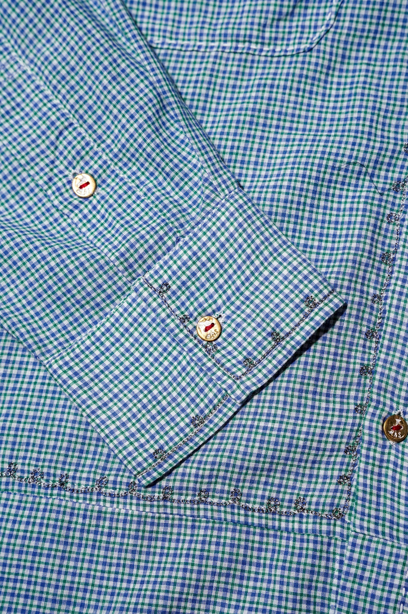 MAATEE&SONS "GUPTA EMBROIDERY" [BLUE GREEN CHK]