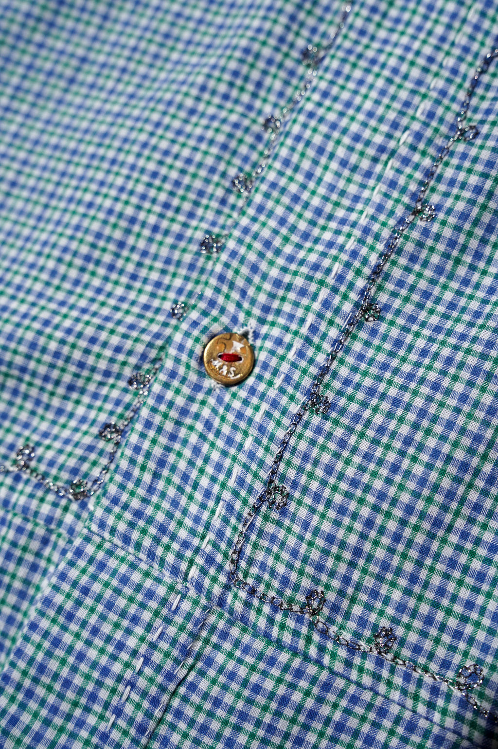 MAATEE&SONS "GUPTA EMBROIDERY" [BLUE GREEN CHK]