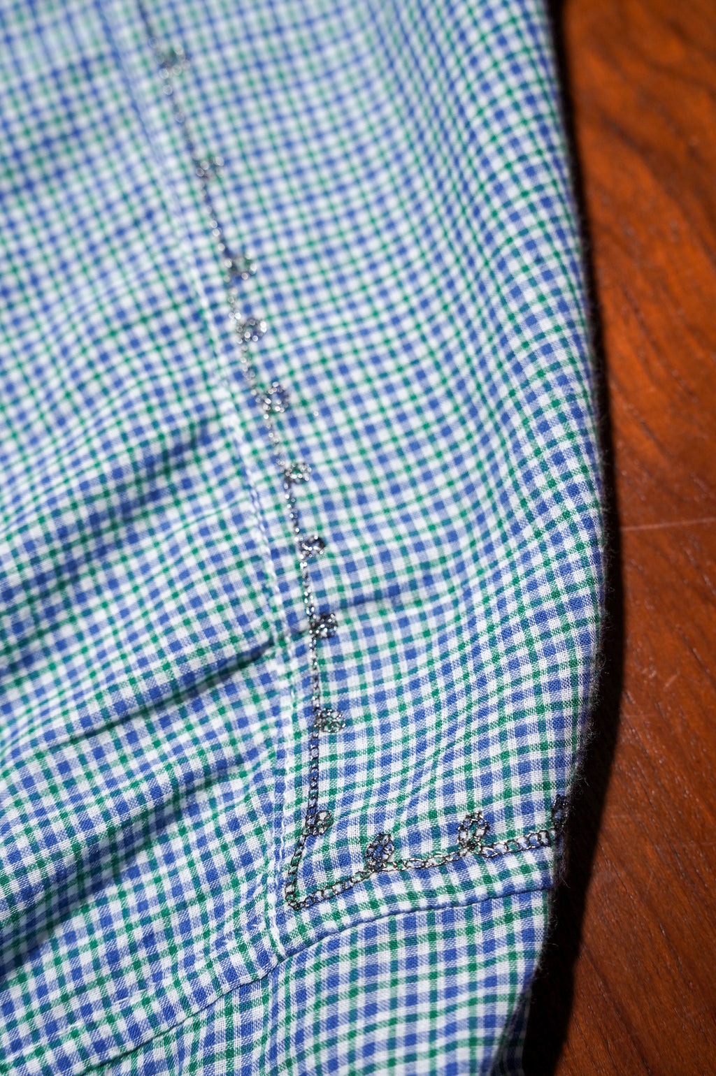 MAATEE&SONS "GUPTA EMBROIDERY" [BLUE GREEN CHK]