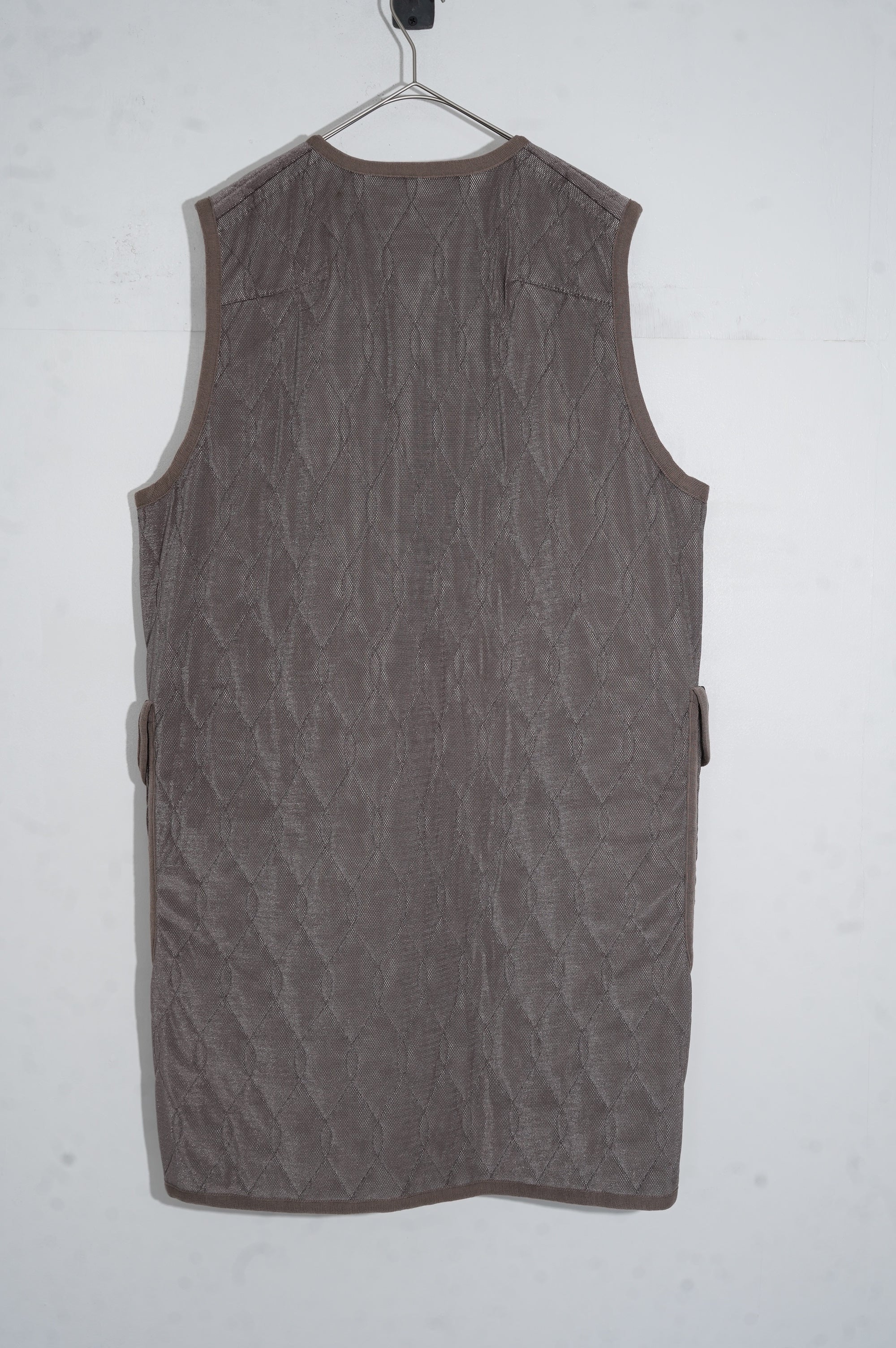 m's braque "SILK LOFT QUILTING CAR LONG VEST" ［MOCHA］